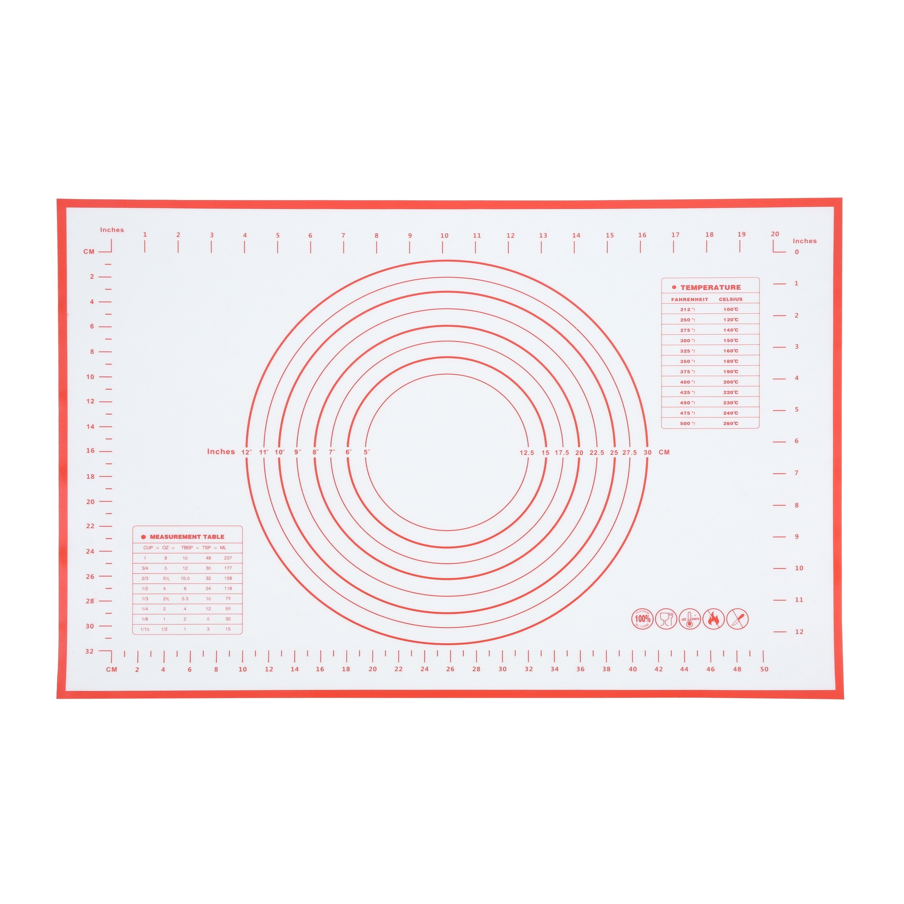 Innovative Reusable Silicone 24"x 18" Pastry Mat with Measurements - Multi-Functional Manual Food Chopper & Slicer Detail