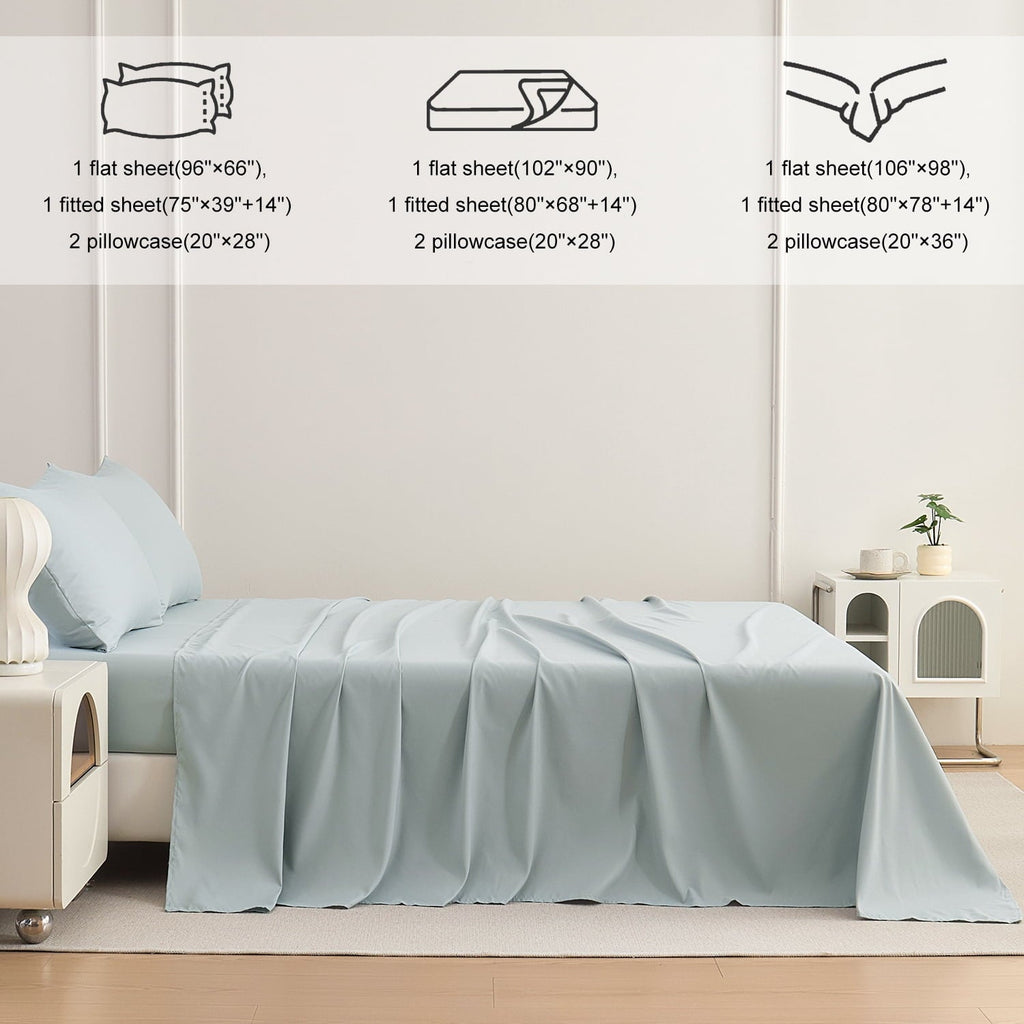 Breathable Luxury Sheets Set 4 Piece Queen/Full Size Sheet Set, Soft & Lightweight And Breathable ding Set, Fitted Sheet, Flat Sheet & ... - Luxury Bed Sheet Set with Deep Pockets Detail