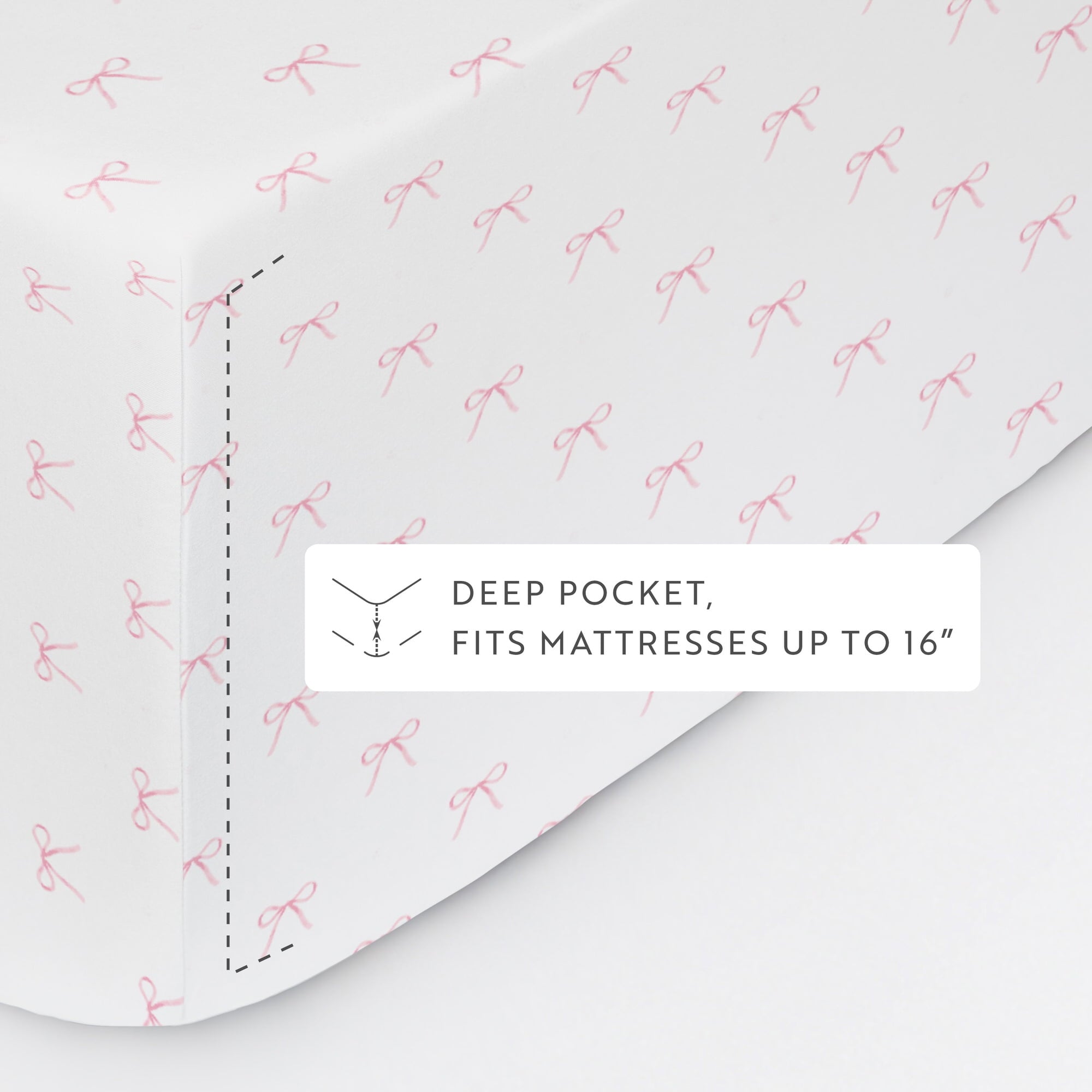 Premium Egyptian Cotton 3 Piece Ditsy Pattern Microfiber Bed Sheets, Pink Bows, Twin-XL - Breathable Egyptian Cotton Flat & Fitted Sheets Detail