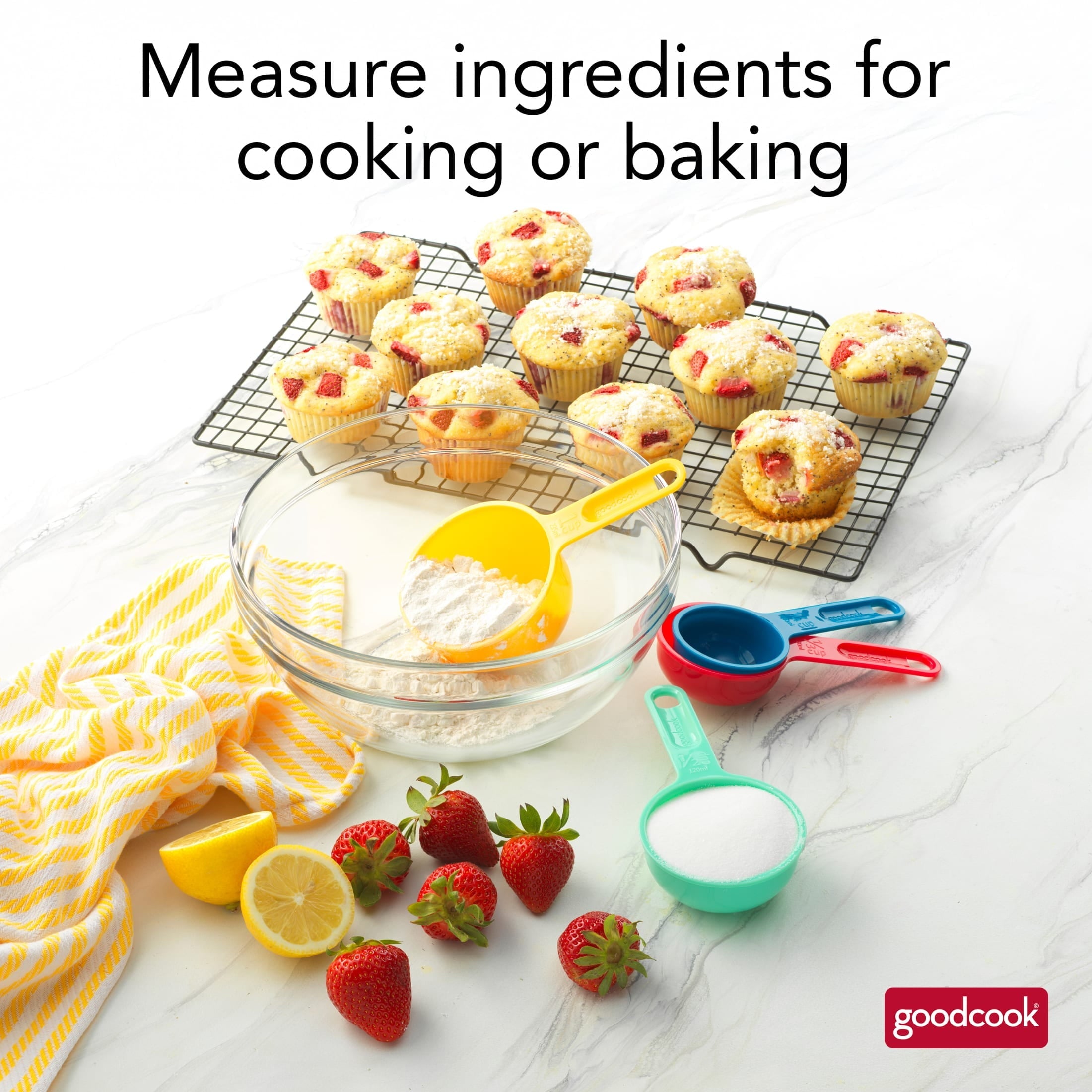 Premium Kitchen Measuring Cups And Spoons, Set Of 8 Nesting With Storage Ring - Kitchen Gadget Tool for Quick Food Prep Detail