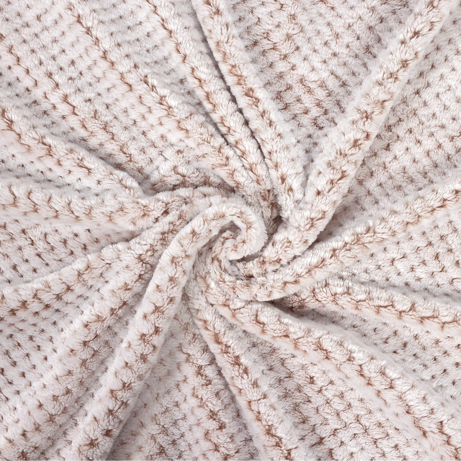 Super Soft Flannel Waffle Textured Mixed Camel Fleece Blanket, Super Soft and Warm 50"x70" Throw Blanket for Couch, Cozy, Fuzzy and Ligh... - Lightweight Plush Warm Blanket for All Seasons Detail