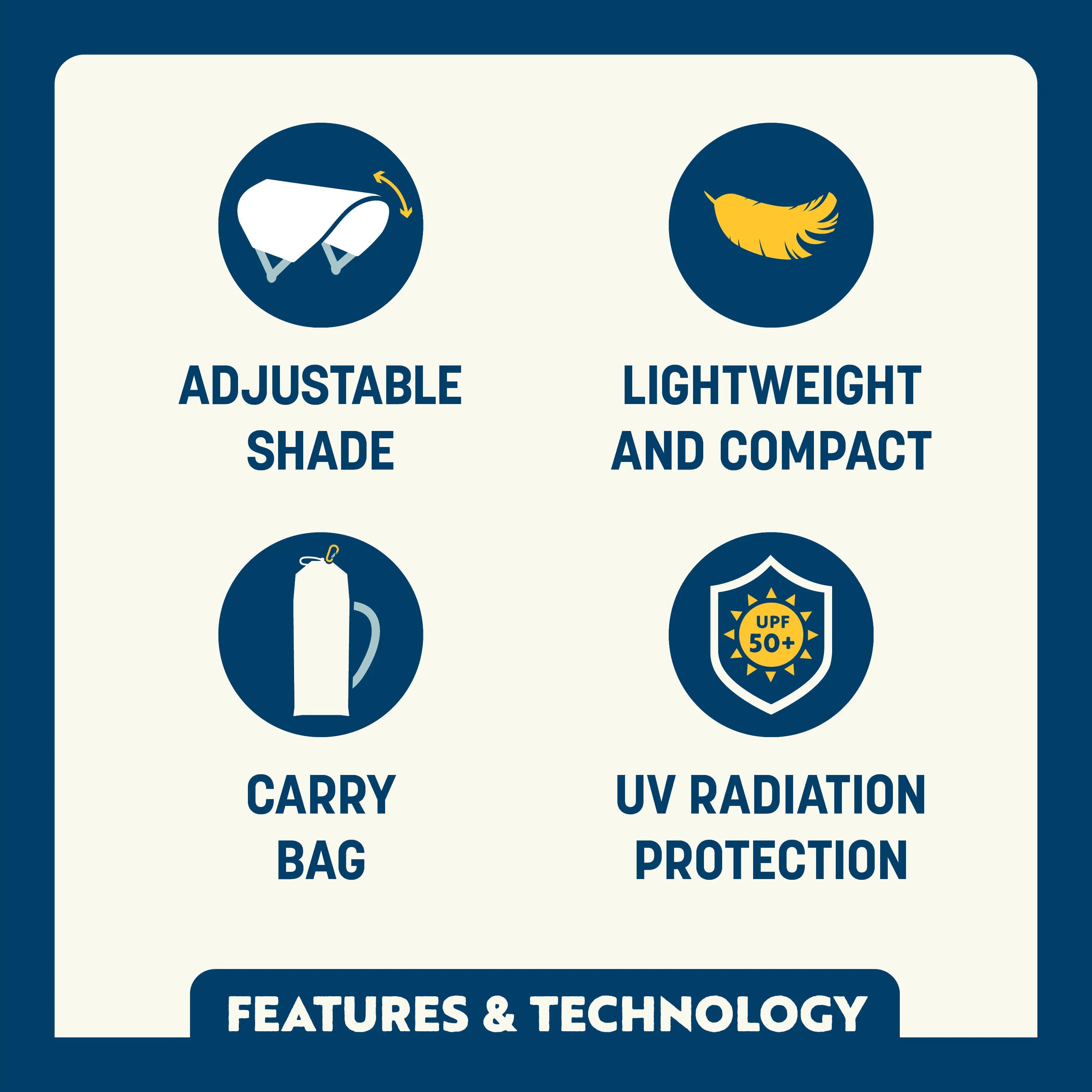 Portable Canopy SunShade Accessory - Choice 361 - Portable Beach Canopy with Adjustable Shade Angle Detail