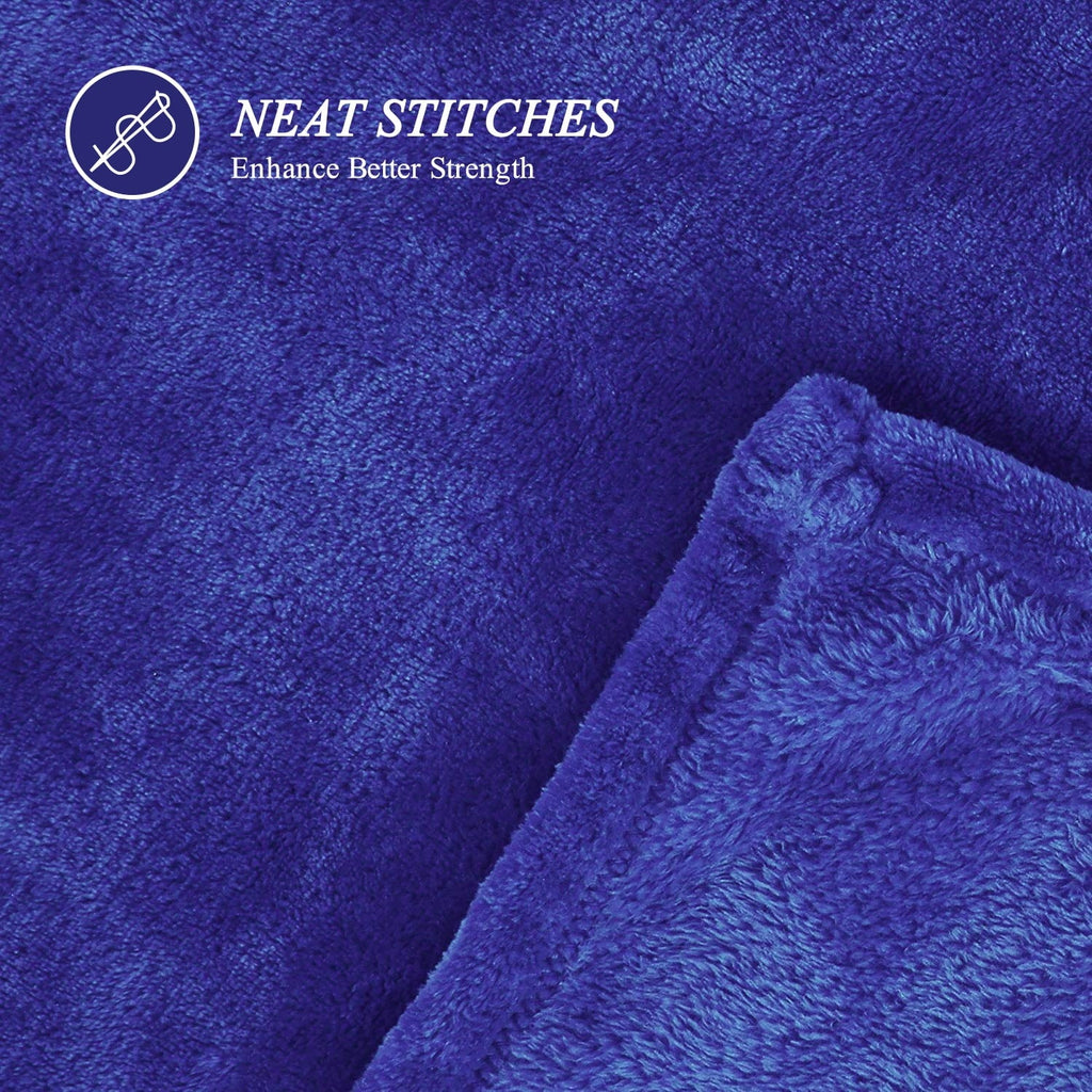 Cozy Fleece Large Navy Fleece Throw Blankets, Throw Size Soft Fuzzy Blanket for Women Men and s, All Season Lightweight Microfibe... - Super Soft Reversible Sherpa Flannel Blanket Detail