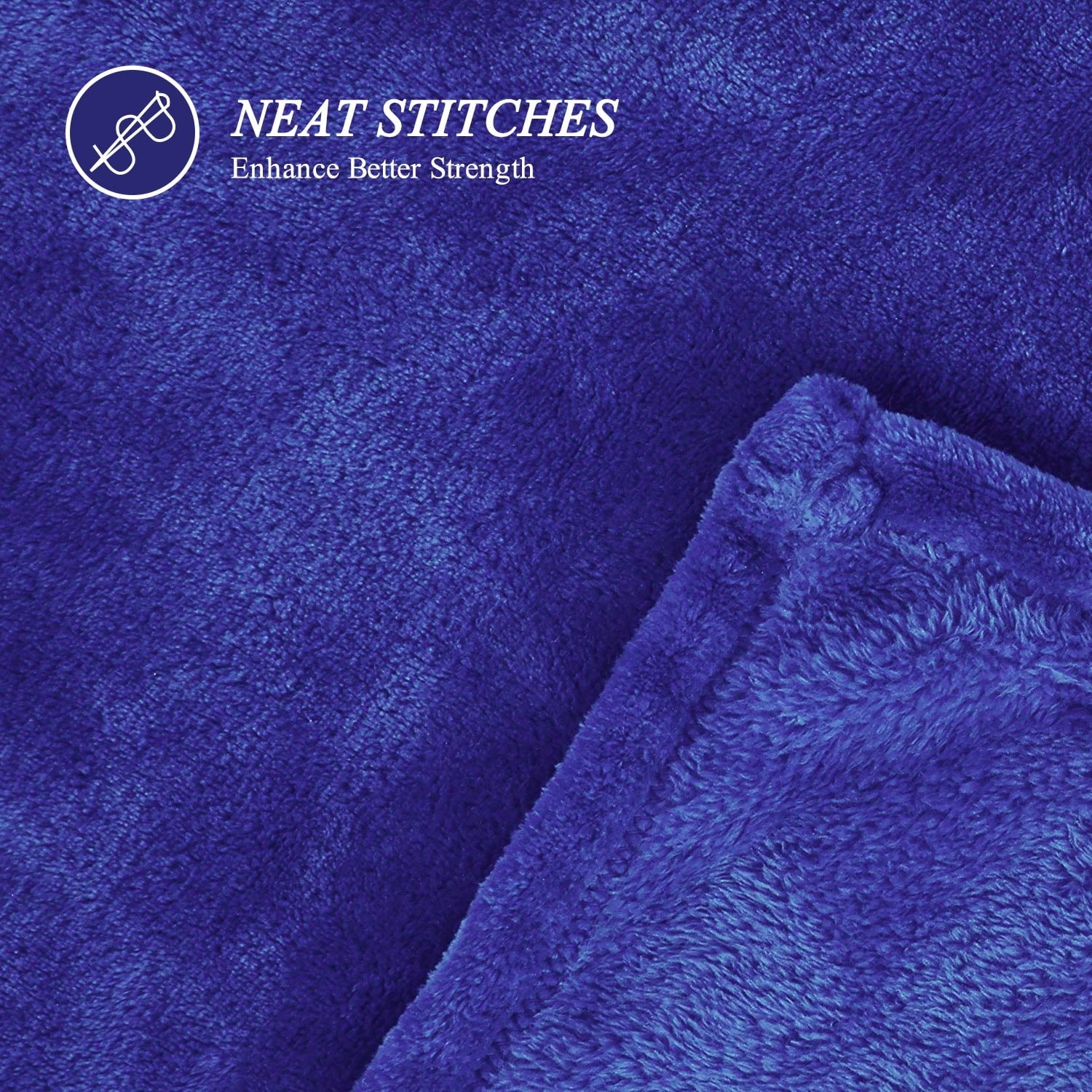 Cozy Fleece Large Navy Fleece Throw Blankets, Throw Size Soft Fuzzy Blanket for Women Men and s, All Season Lightweight Microfibe... - Super Soft Reversible Sherpa Flannel Blanket Detail