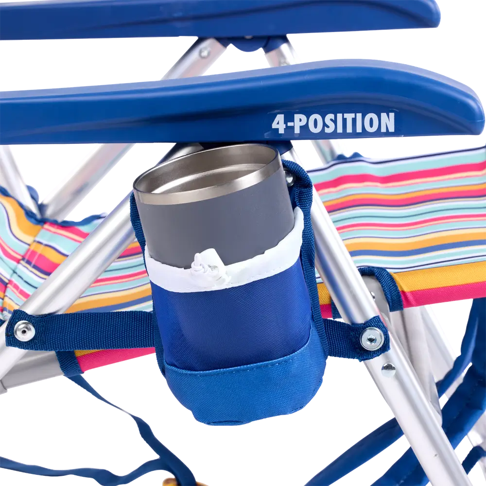 Reclining Beach Backpack Beach Chair - Choice 709 - Low-Profile Reclining Beach Chair with Backpack Straps Detail