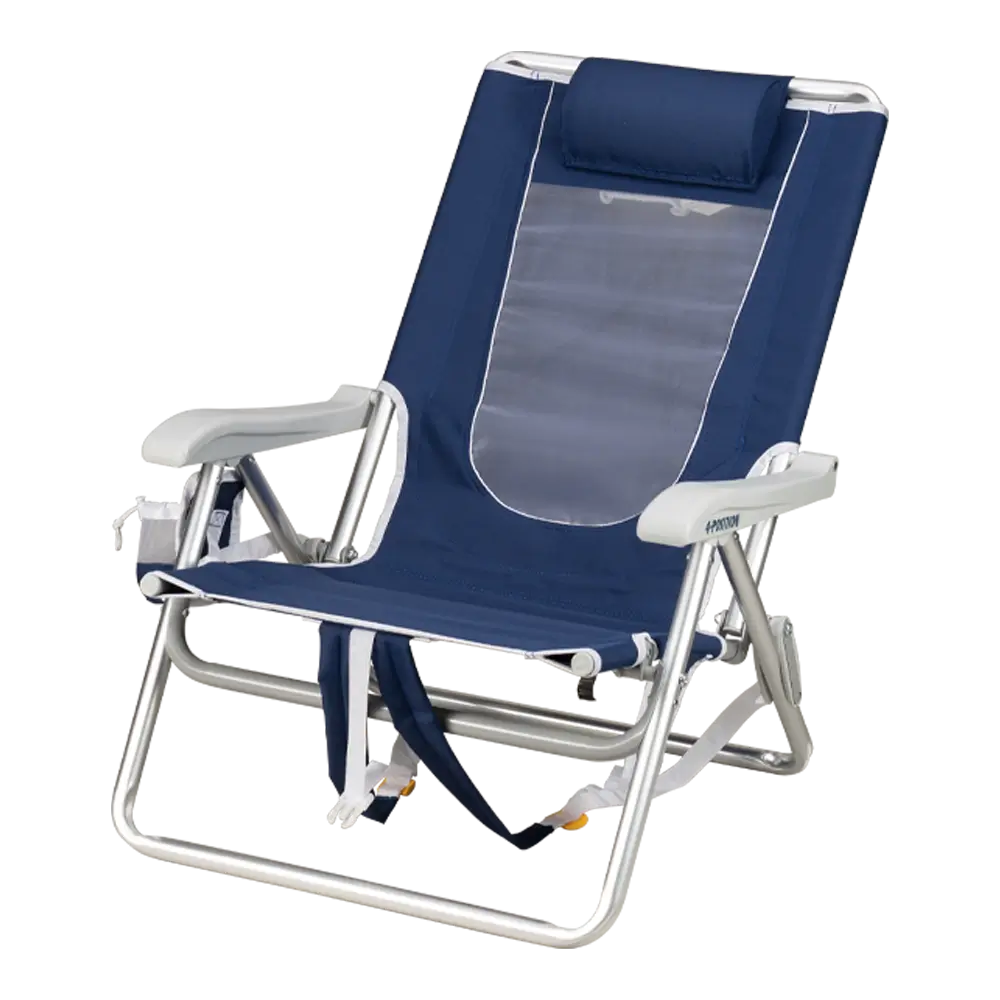 Reclining Beach Backpack Beach Chair - Choice 709 - Low-Profile Reclining Beach Chair with Backpack Straps Detail