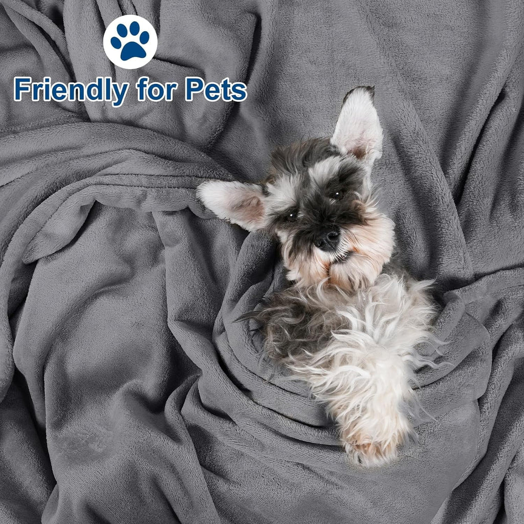 Reversible Sherpa Fleece Throw Blanket, Fuzzy Soft Lightweight Blankets for Bed, Sofa, Suitable for All Season, Grey, 50x60 inches - Lightweight Plush Warm Blanket for All Seasons Detail