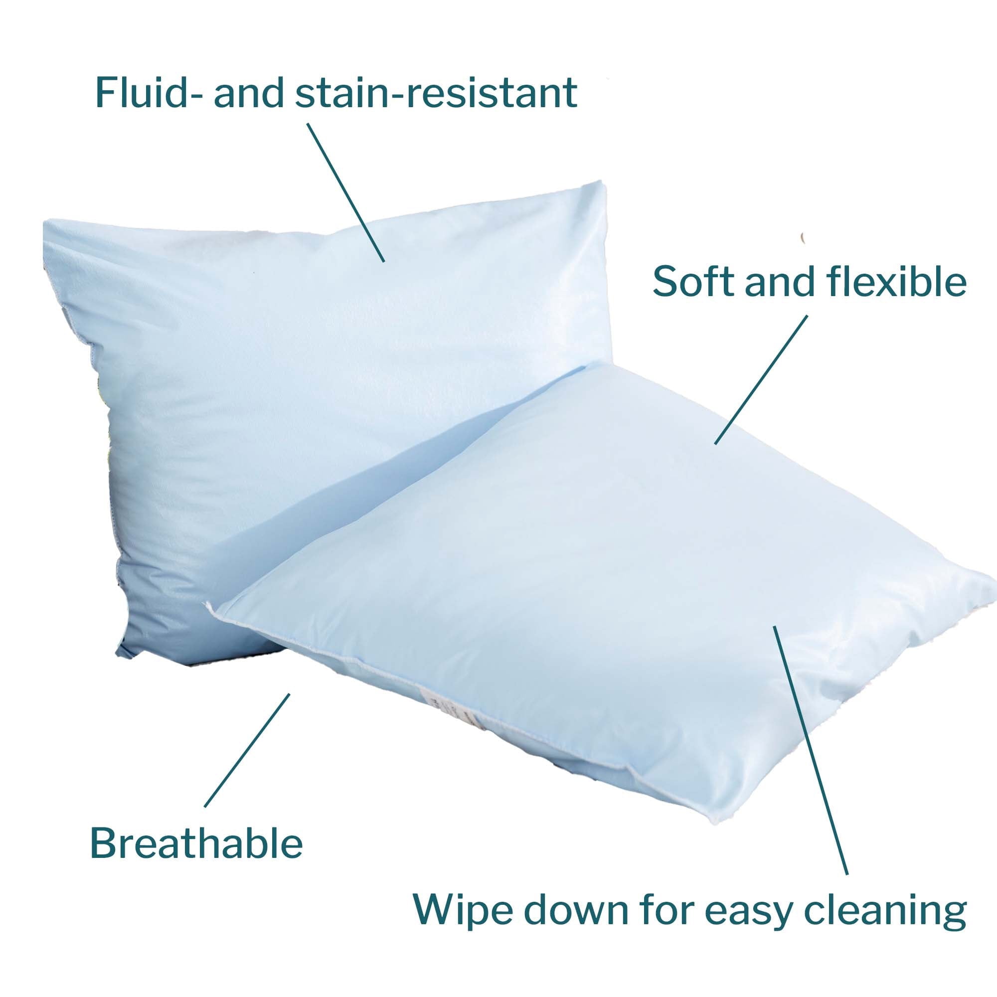 Hotel Collection Reusable Water-Resistant Soft Polyester Fill Blue Bed Pillow, 19" x 25", 1 Ct - Orthopedic Shredded Foam Bed Pillow Set Detail