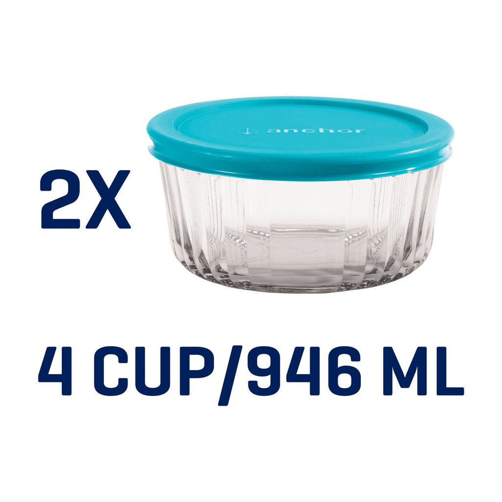 Playful Geometric Glass Food Storage Container with Lids, 4 Cup Round, Set of 2 - Playful Star & Heart Shaped Geometric NeeDoh Detail