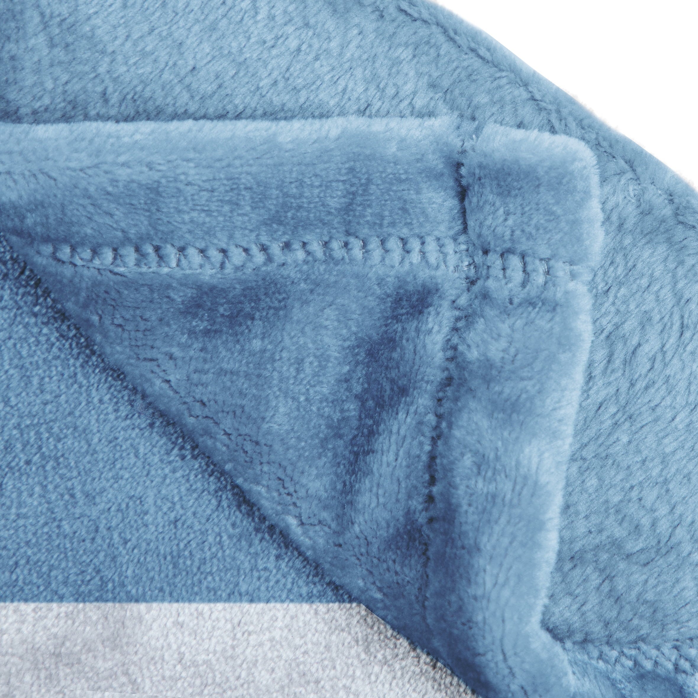 Super Soft Flannel Silk Touch Kids Throw Blanket, 62" x 90", Blue, Polyester - Super Soft Reversible Sherpa Flannel Blanket Detail