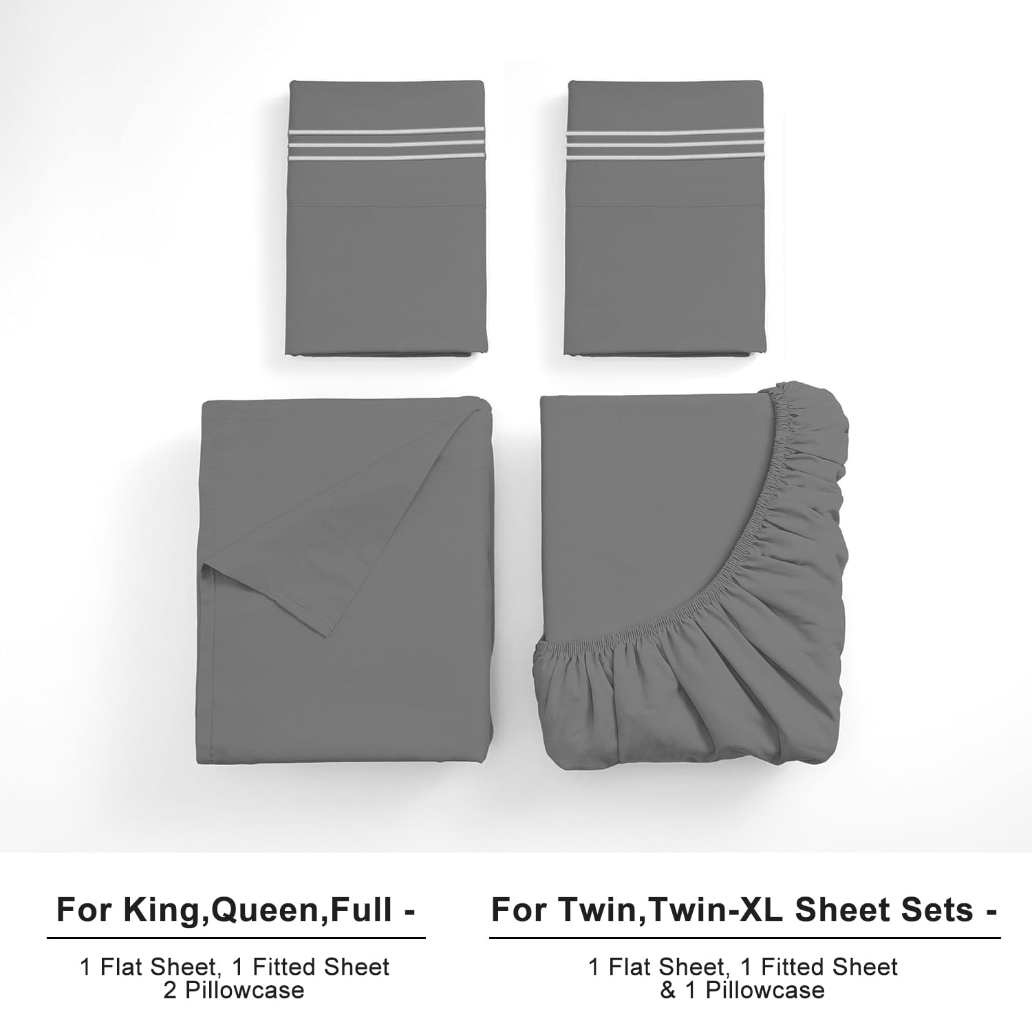 Ultra-Soft Size, Microfiber Cooling , Breathable & Hypoallergenic 4 Pieces Luxury Soft Sheet Set, Mattress Fitted up... - Luxury Bed Sheet Set with Deep Pockets Detail