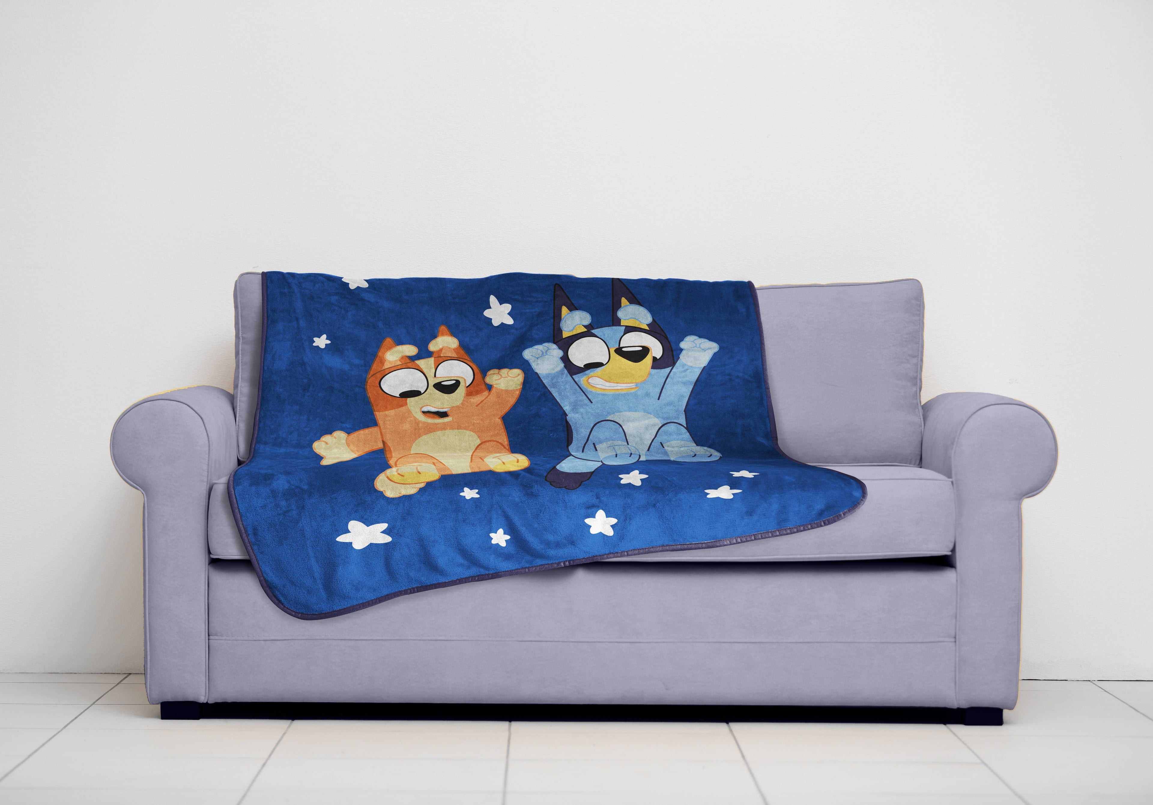 Super Soft Flannel In The Dream Kids Throw Blanket, 46 x 60, Microfiber, Blue, BBC Studios Ages 1+ - Super Soft Reversible Sherpa Flannel Blanket Detail
