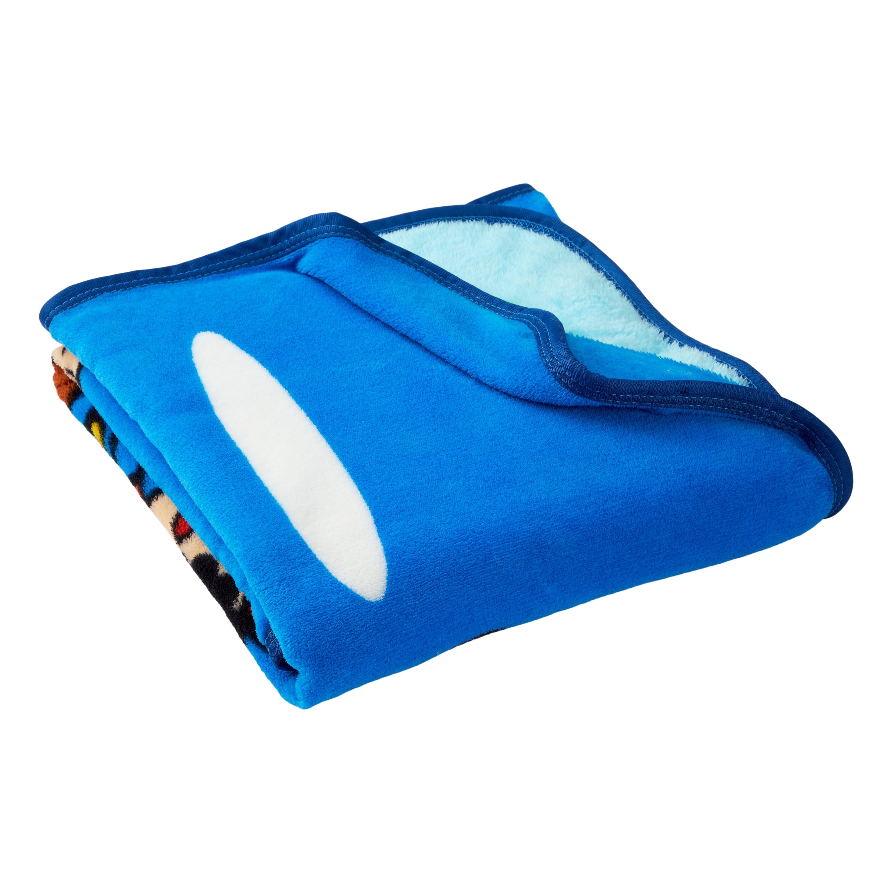Reversible Sherpa Kids Fleece Throw Blanket 46x60, Nintendo - Super Soft Reversible Sherpa Flannel Blanket Detail