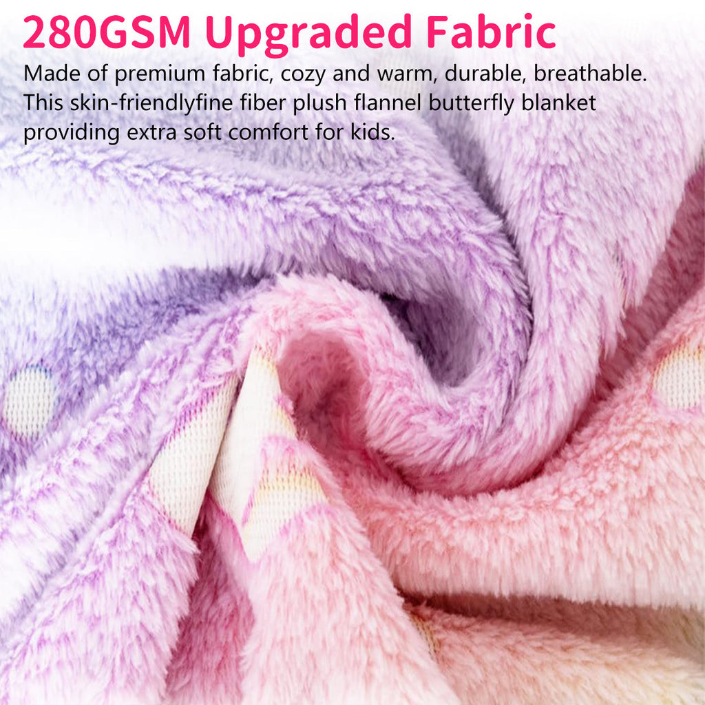 Cozy Fleece Glow in The Dark Pony Blanket for Kids, 50"x60" Soft Cozy Luminous Flannel Blanket, Christmas Birthday Gift for Girls... - Super Soft Reversible Sherpa Flannel Blanket Detail