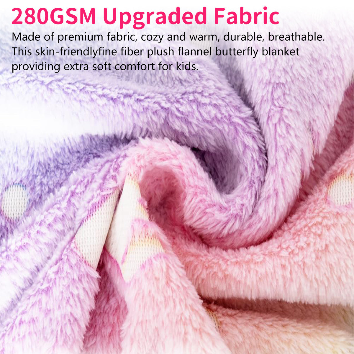 Cozy Fleece Glow in The Dark Pony Blanket for Kids, 50"x60" Soft Cozy Luminous Flannel Blanket, Christmas Birthday Gift for Girls... - Super Soft Reversible Sherpa Flannel Blanket Detail