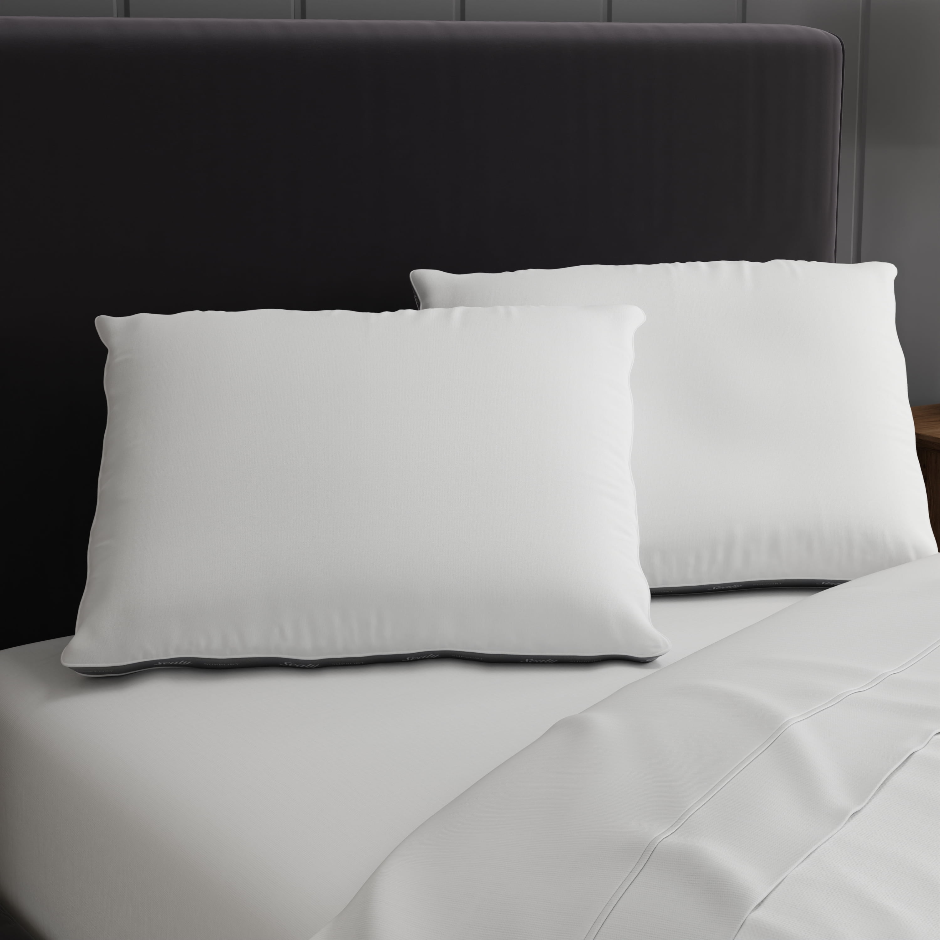 Decorative Plump Extra Firm Support Foam Core Pillow 2pk, King - Orthopedic Shredded Foam Bed Pillow Set Detail
