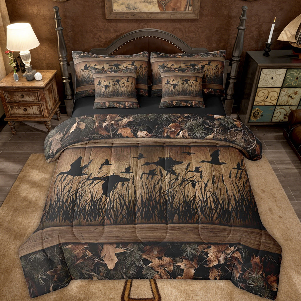 Heavyweight Warmth 7 Piece Camo Mallard Duck Comforter Set With Sheets Men Rustic Farmhouse Cabin Bed In A Bag Full,Hunting Woodland Duc... - All-Season Down Alternative Comforter Insert - Default Title