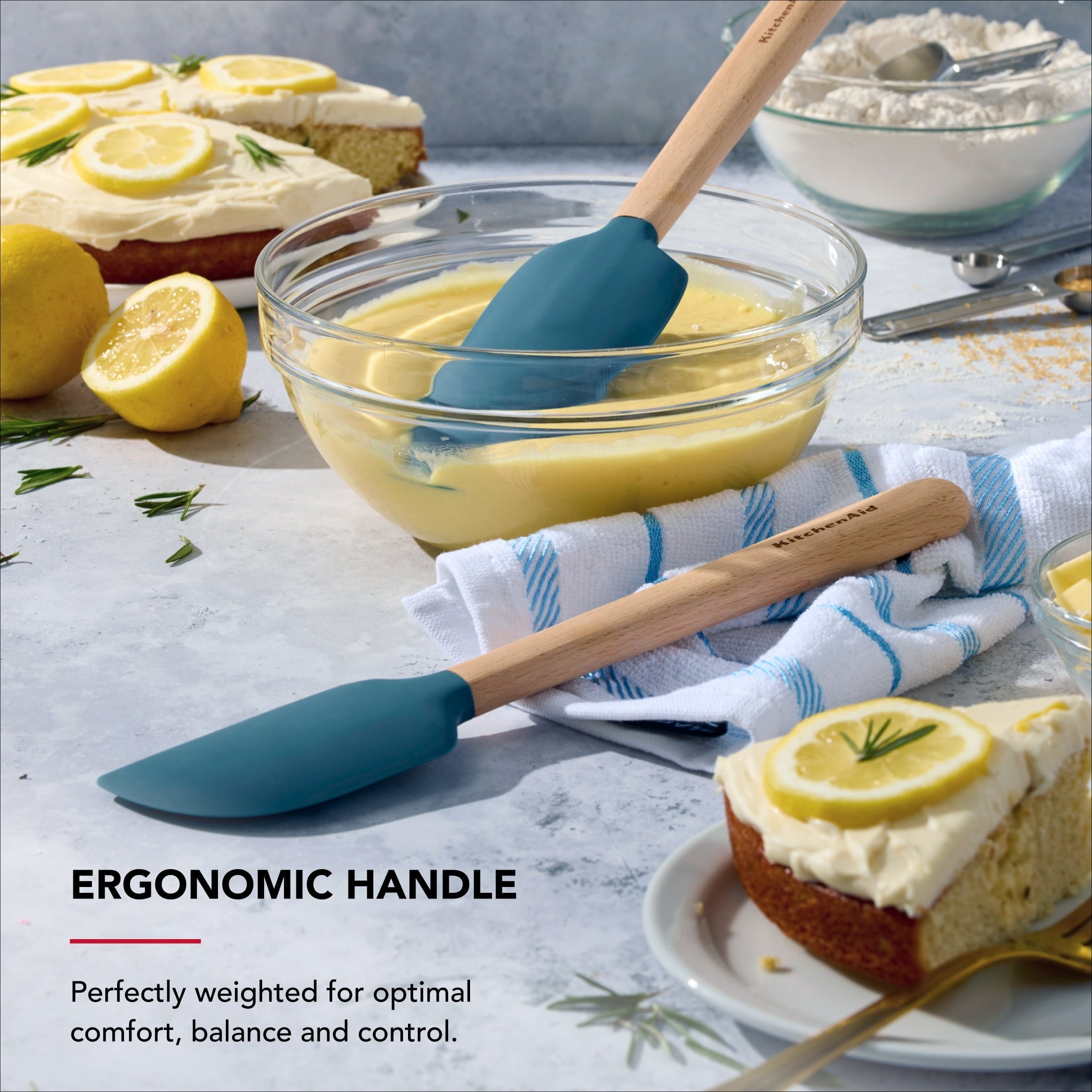 Professional Grade 2-Piece Silicone Mixing Spatula and Scraper Set for Cooking, Agave - Professional Kitchen Tool for Culinary Enthusiasts Detail