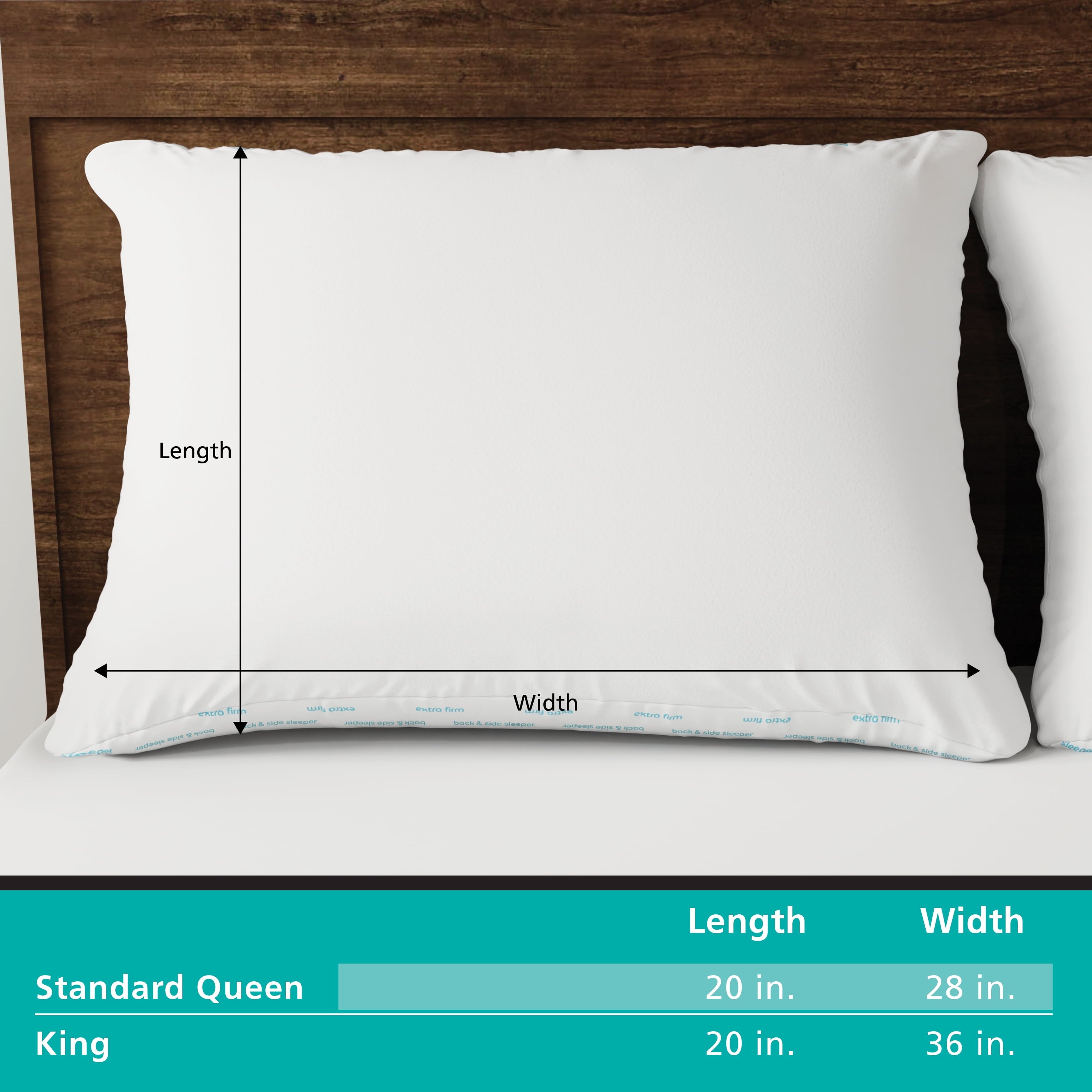 Hotel Collection (2 pack) Back & Side Sleeper Bed Pillow, Standard/Queen - Extra Firm Support (4 Pack) - Ergonomic Memory Foam Pillow for Neck Pain Support Detail