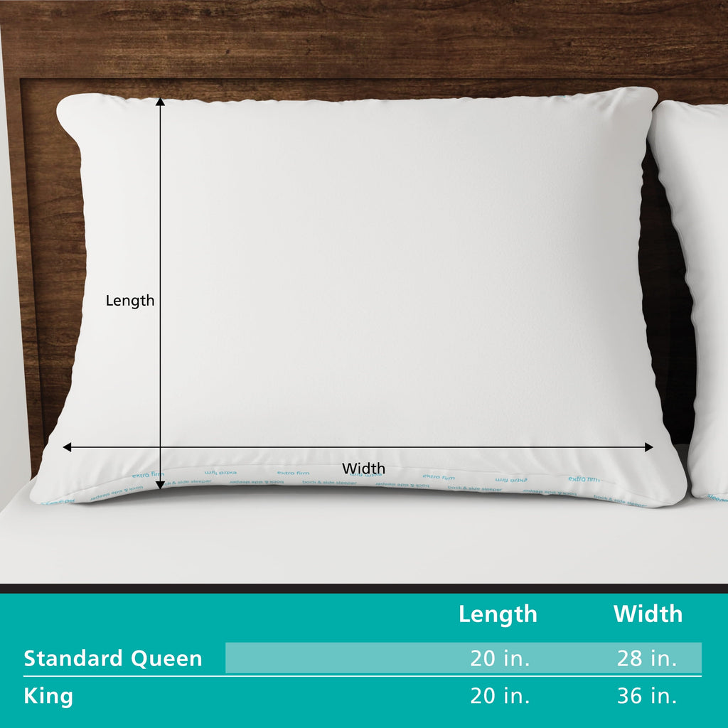 Hotel Collection Back & Side Sleeper Bed Pillow, Standard/Queen - Extra Firm Support (4 Pack) - Decorative Throw Pillow Cushion for Sofa & Bed Detail
