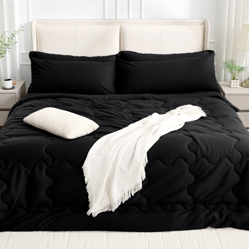 Heavyweight Warmth 7 Pieces Comforter Set Full，Bed in A bag，All Seasons Bedding sets with Comforter,Fitted Sheet,Flat Sheet,Pillowcases ... - All-Season Down Alternative Comforter Insert Detail