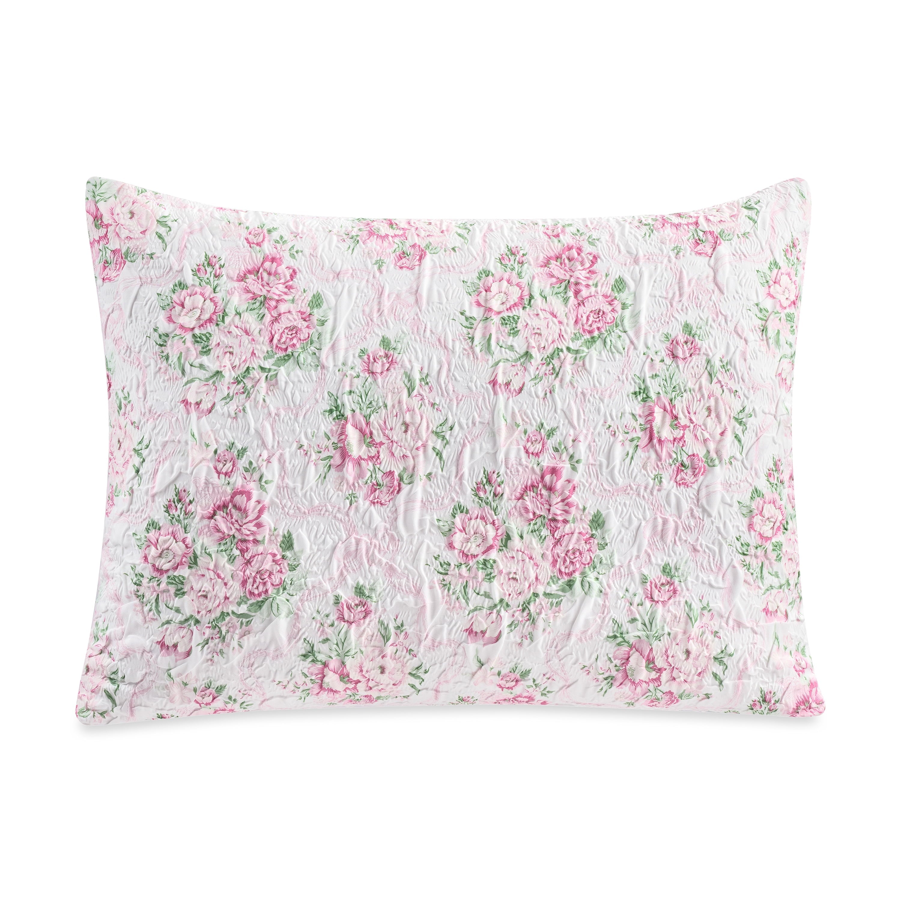 Luxurious Quilted 2-Piece Coquette Floral Pink Comforter Set, Twin/Twin XL - All-Season Down Alternative Comforter Insert Detail