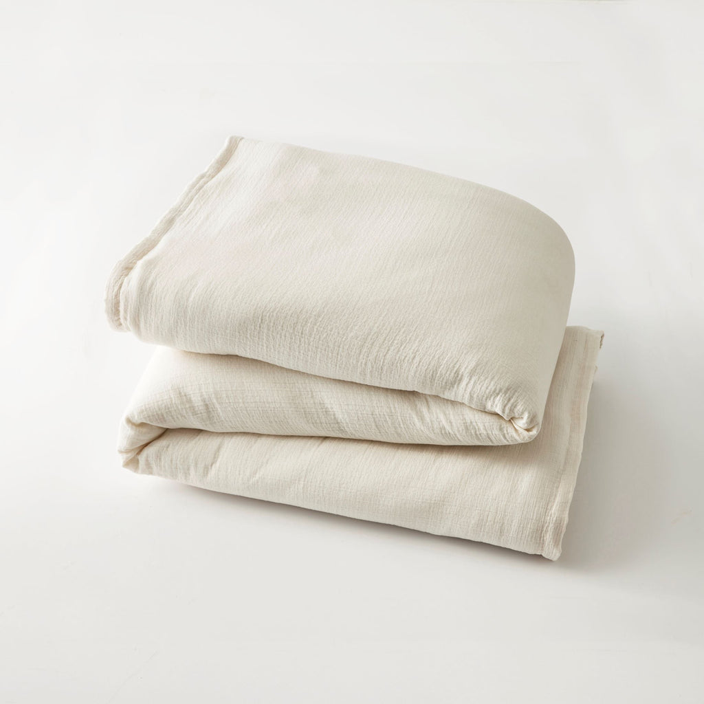 Heavyweight Warmth 3-Piece Cream Gauze Comforter Set, Adult Full/Queen - Cloud-Like Soft Lightweight Bed Comforter Detail