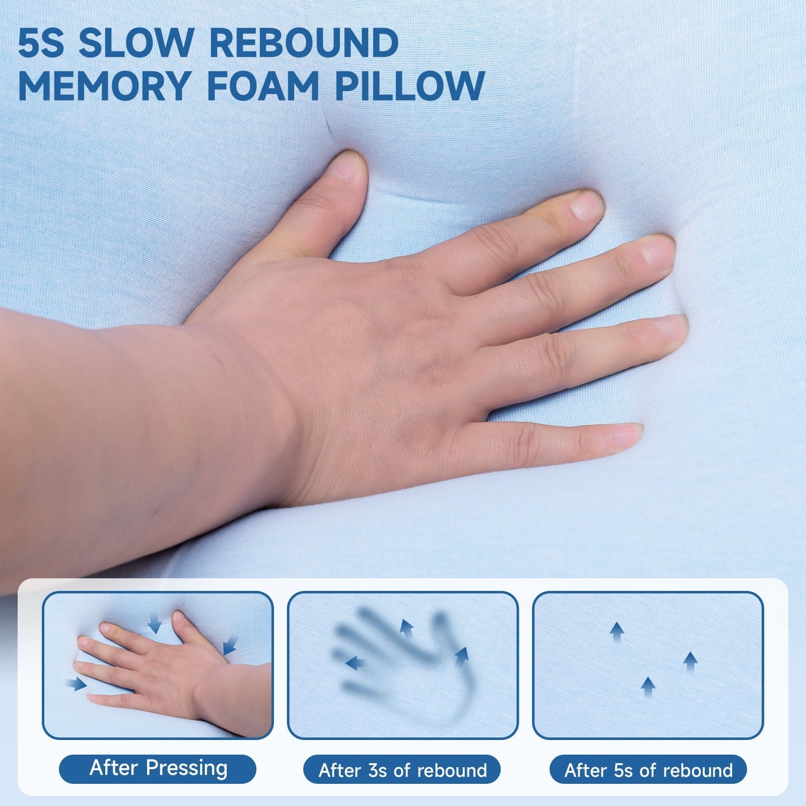 Ergonomic Memory Foam Memory Foam Pillow for Bed, Firm Cooling Pillow with Washable Cover, Supportive Bed Pillow for Side,Stomach and Back ... - Decorative Throw Pillow Cushion for Sofa & Bed Detail