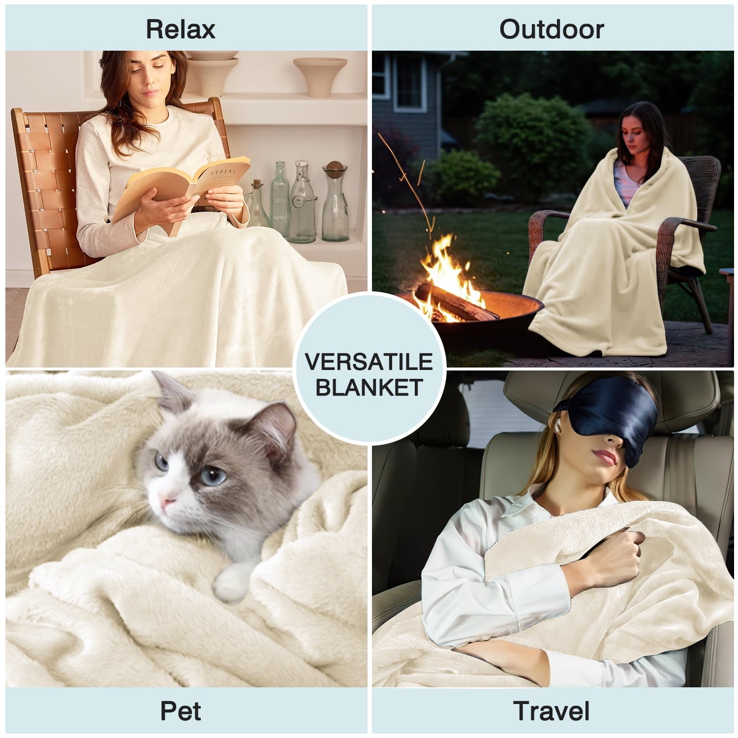 Lightweight Warm Throw Blanket, 50x60 inch Soft & Warm Blanket for Sleep Snap, Lightweight Reversible Bed Blankets and Cozy Throws for... - Lightweight Plush Warm Blanket for All Seasons Detail