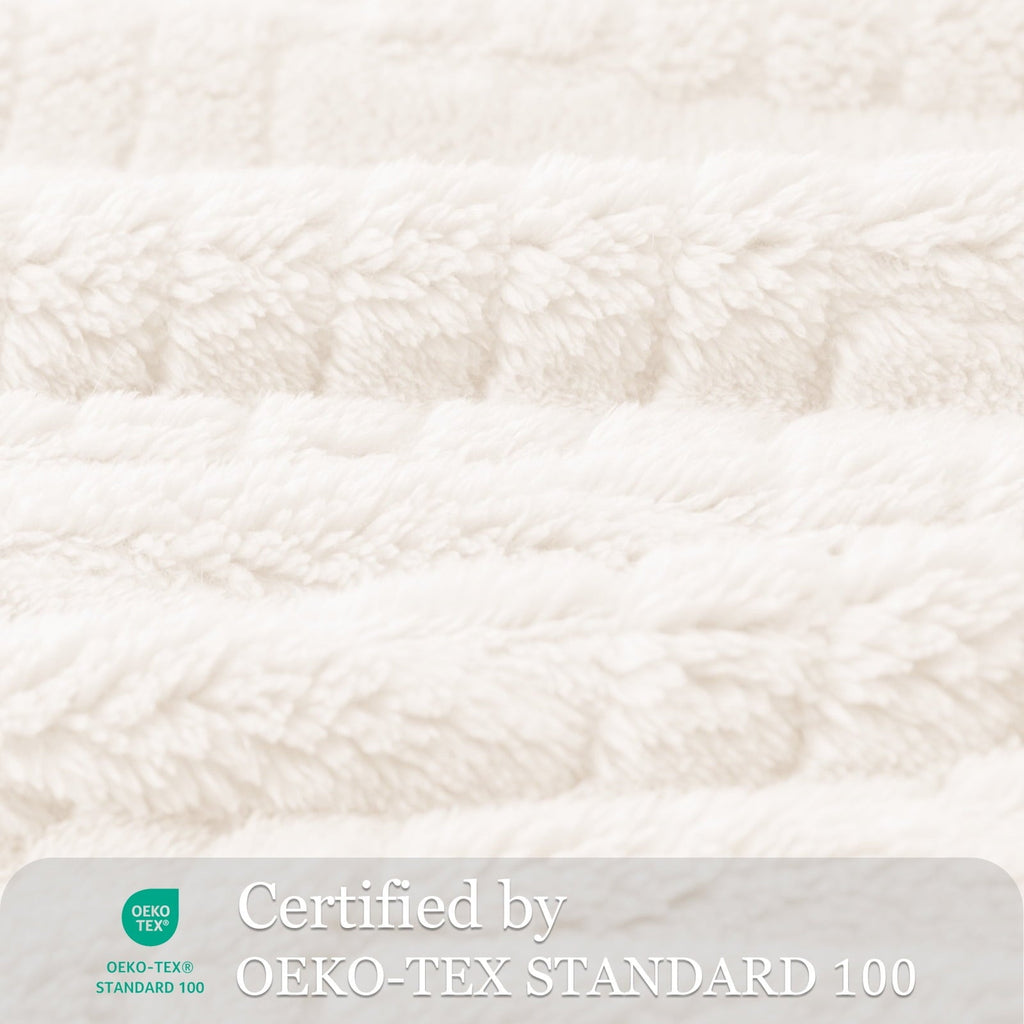 Lightweight Warm Fluffy Fleece Throw Blanket 50"x60" for Couch, Bed, Sofa, Fuzzy Soft Cozy Throw with Decorative Jacquard Pattern for ... - Cozy Fleece Throw Blanket for Couch & Bed Detail