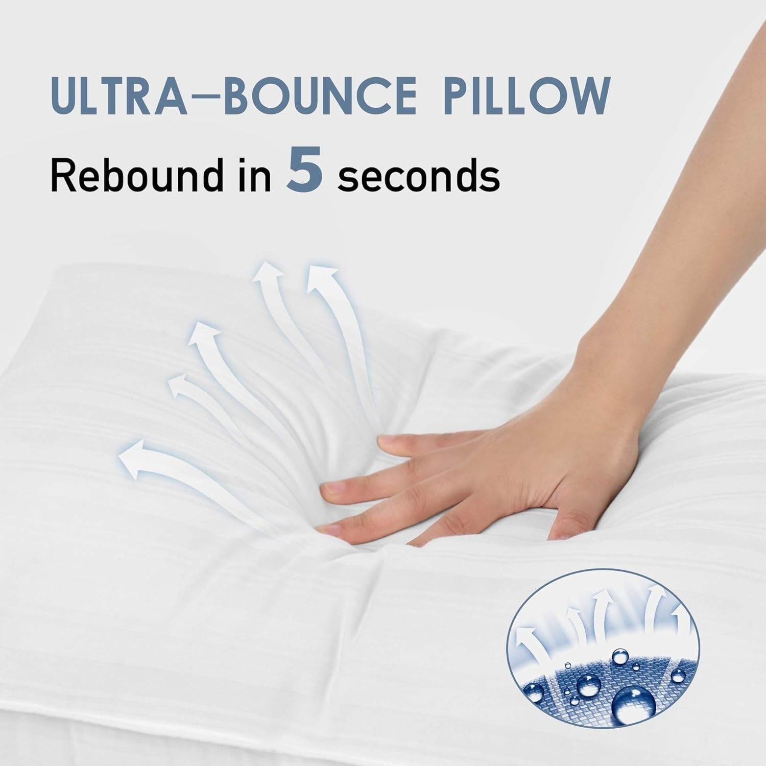 Decorative Plump Pillow for Beds 2 Pack Queen Size Pillows Set of 2 Hypoallergenic Hotel Down Alternative Pillow for Side and Back Sle... - Decorative Throw Pillow Cushion for Sofa & Bed Detail