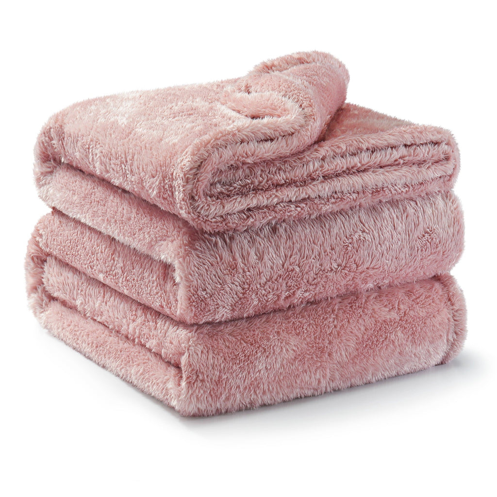 Cozy Fleece Plush Fuzzy Large Fleece Throw Blanket (50" x 70", Dusty Pink)- Soft, Warm and Lightweight - Cozy Fleece Throw Blanket for Couch & Bed Detail