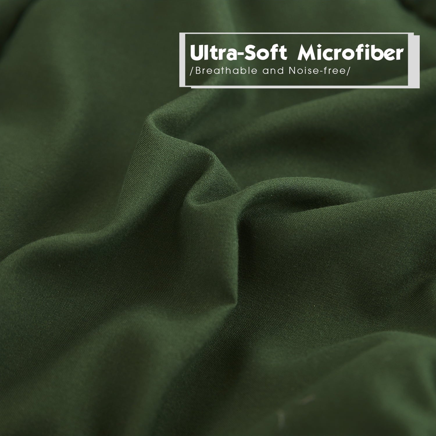 Luxurious Quilted Light Weight Down Alternative Comforter Set, Queen, Green, Reversible - All-Season Down Alternative Comforter Insert Detail