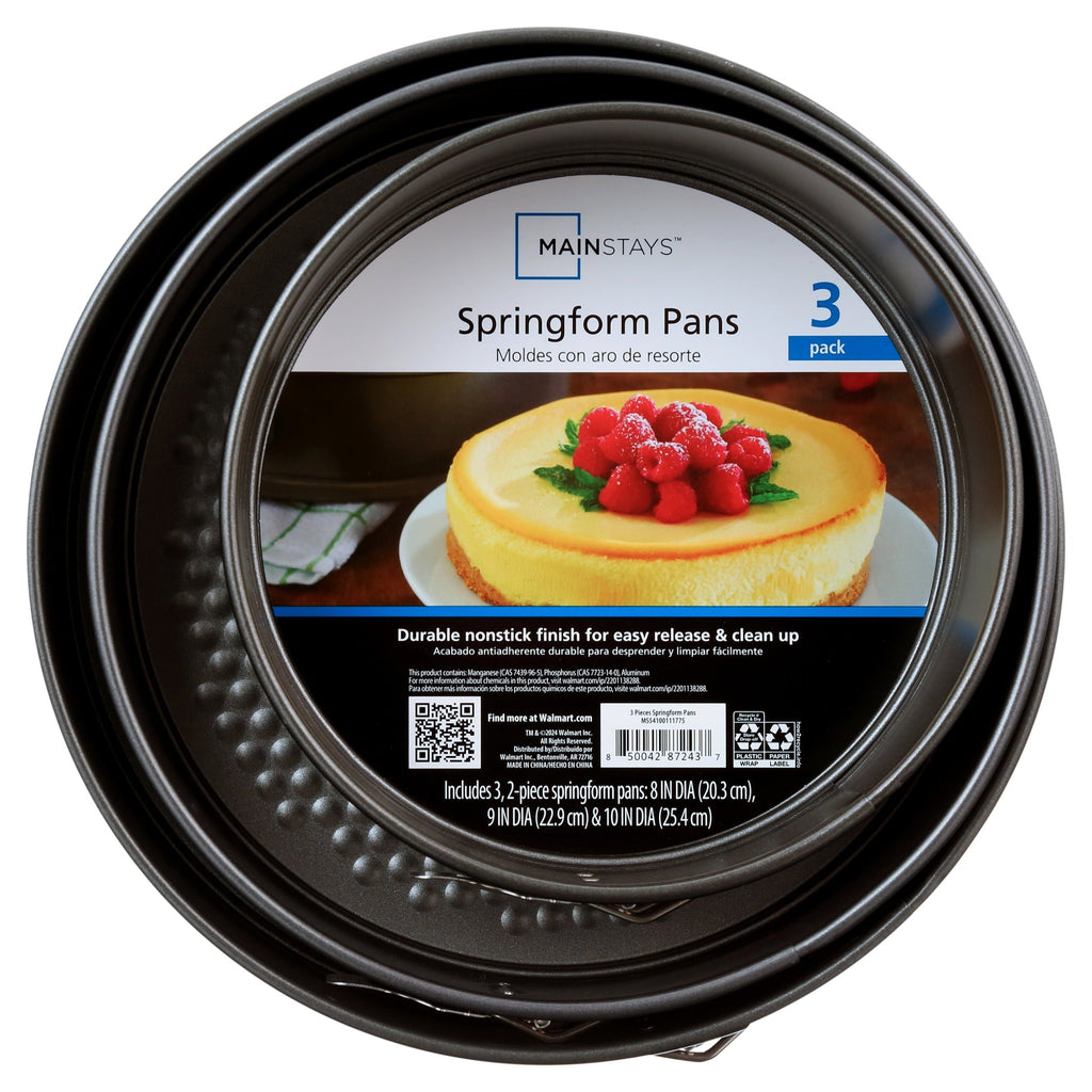 Innovative 8", 9", 10" Round Nonstick Carbon Steel Springform Cake Pans, Gray, Set of 3 - Multi-Functional Manual Food Chopper & Slicer Detail