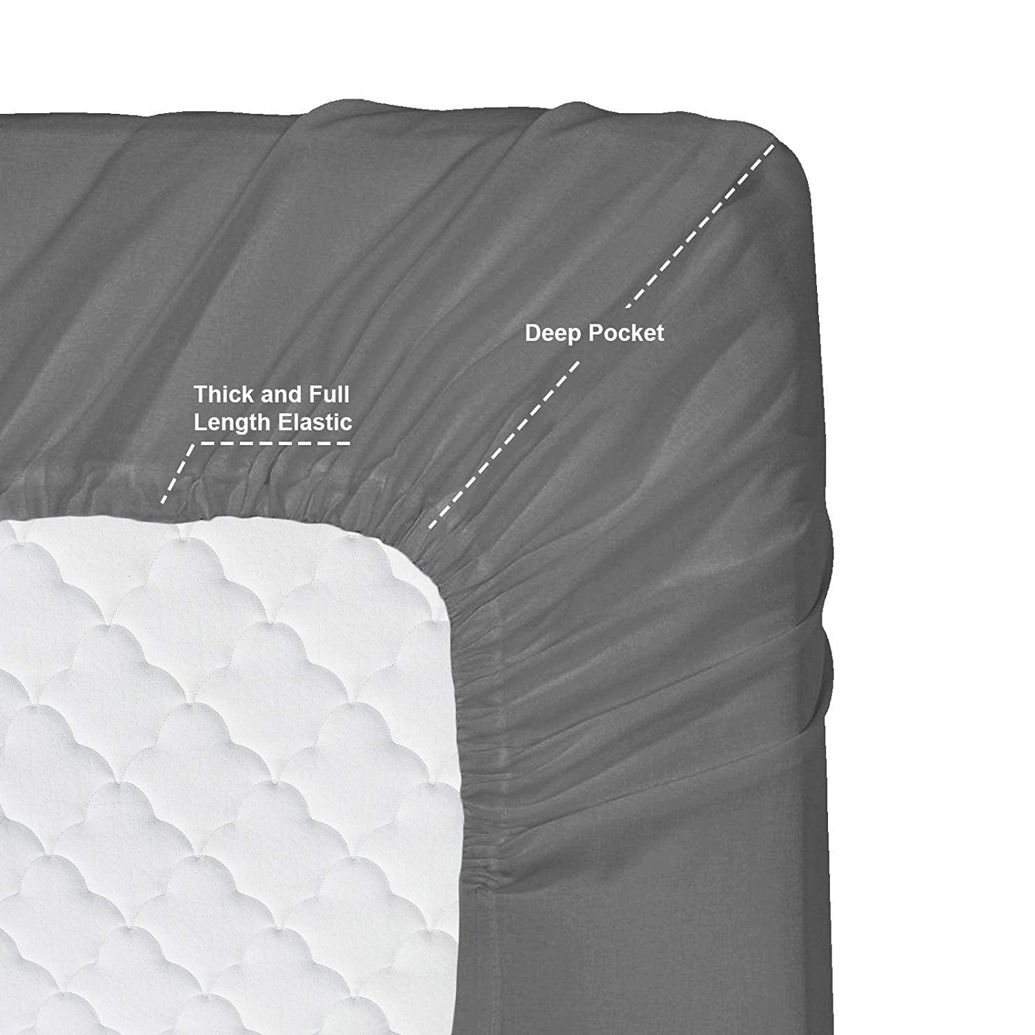 Wrinkle-Resistant 6 Piece 1800 Collection Bed Sheet Set with Extra Pillowcases, Deep Pockets Fitted Sheet, 100% Soft Microfiber, Hypoal... - Premium Ultra-Soft Pillowcase Pair for Sleeping Detail