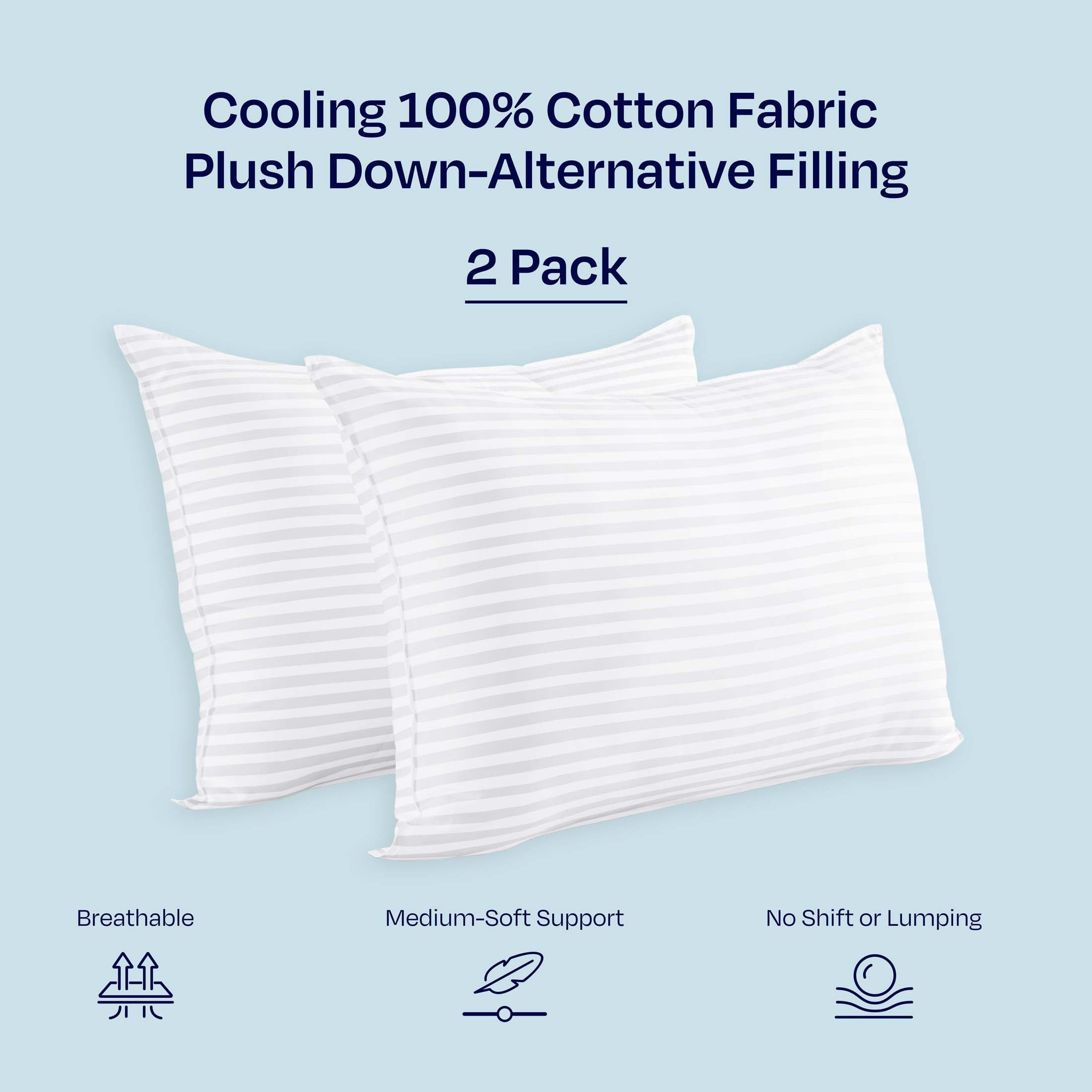 Orthopedic Support 2-Pack Comfort Bed Pillows Standard size set of 2 for Sleeping, Pillows, for Back, Stomach or Side Sleepers, 20 x 26 ... - Orthopedic Shredded Foam Bed Pillow Set Detail
