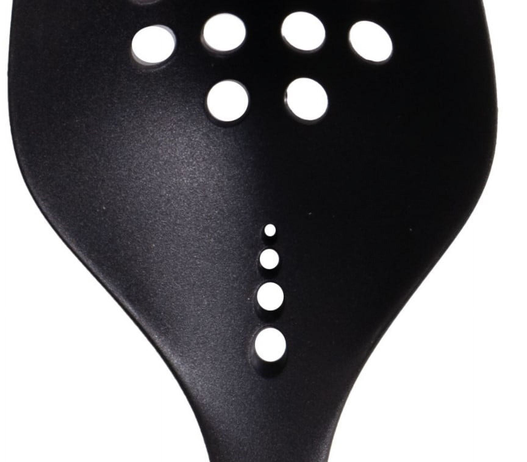 Professional Grade Cooking Spoon with Bamboo Handle, 12.6"2.7", & Bamboo, Black - Professional Kitchen Tool for Culinary Enthusiasts Detail