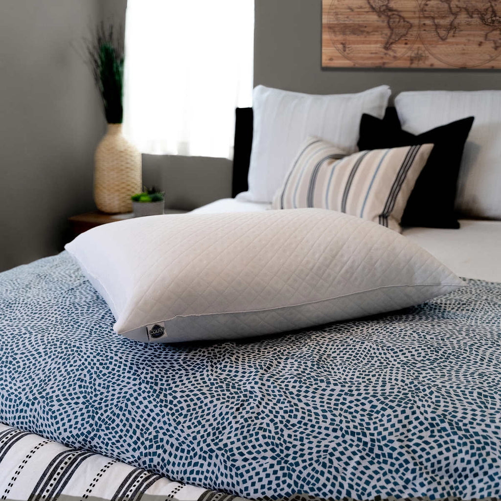 Orthopedic Support Pure Luxury Queen Eternaloft Bed Pillows - Hypoallergenic, Machine Washable (2 Count) - Orthopedic Shredded Foam Bed Pillow Set Detail