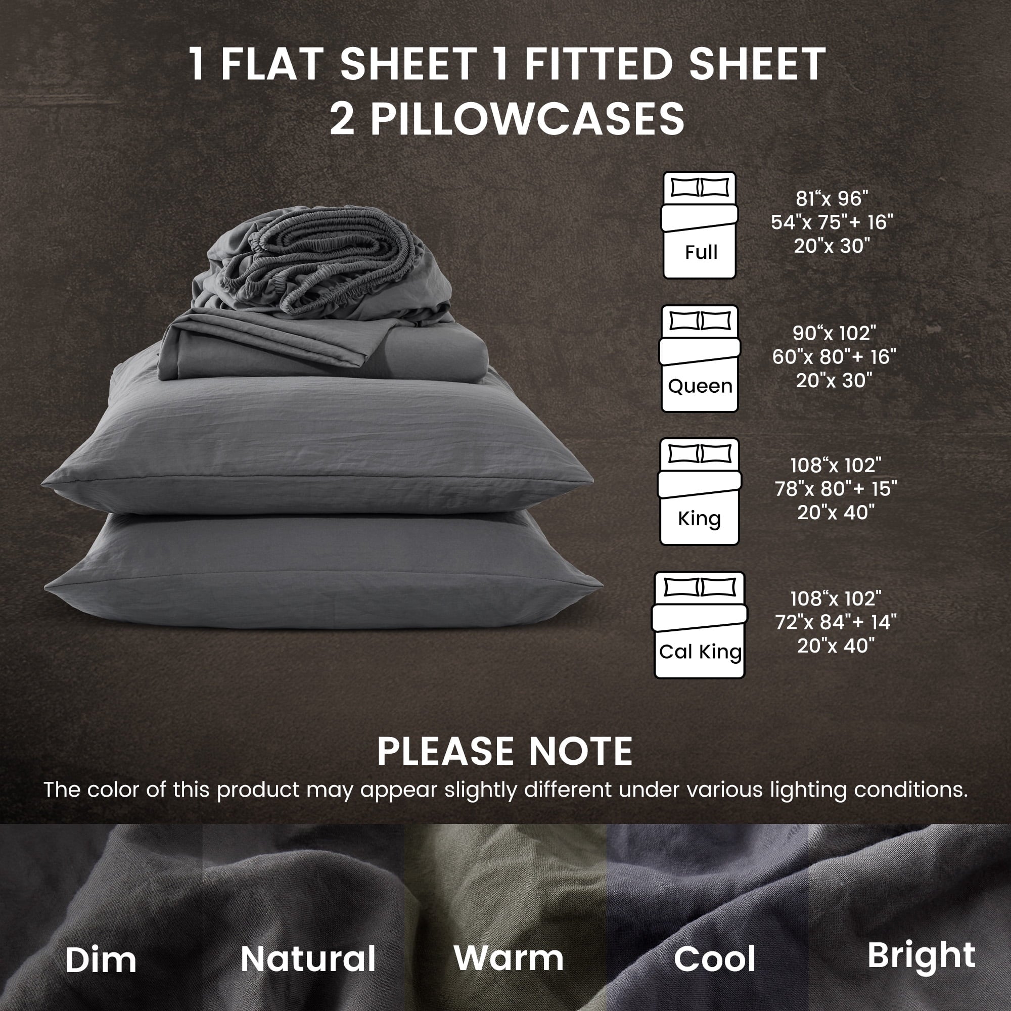 Wrinkle-Resistant Bed Sheets - Full Size Bed Sheets - Washed Microfiber - 4 Piece Hotel Luxury Bedding Sheets with Fitted Sheet, Flat S... - Cooling Hotel Quality Bedding Sheets and Pillowcases Detail