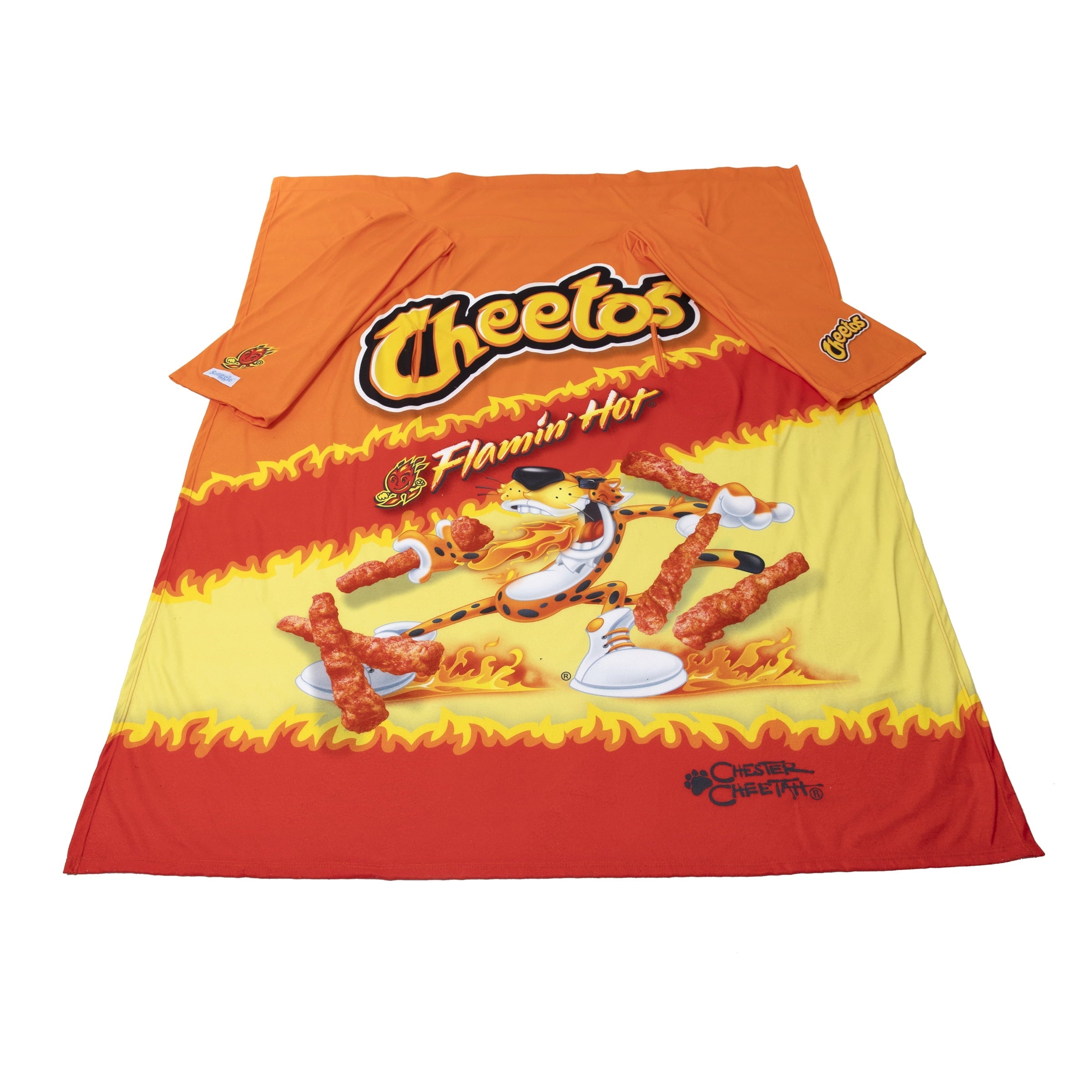 Lightweight Warm Cheetos Flaming Hot Wearable Blanket - Luxury Knitted Decorative Throw Blanket with Fringes Detail