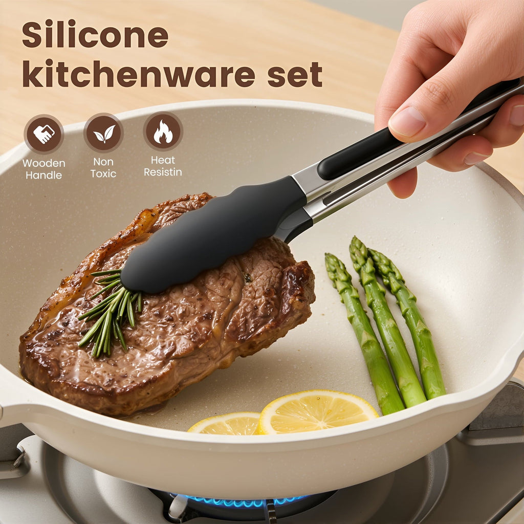Durable Steel Silicone Cooking Utensils Set with Holder, 44 PCS Kitchen Utensils Set, Silicone Kitchen Gadgets Spatulas Set for Non... - Heavy Duty Stainless Steel Kitchen Shears Detail