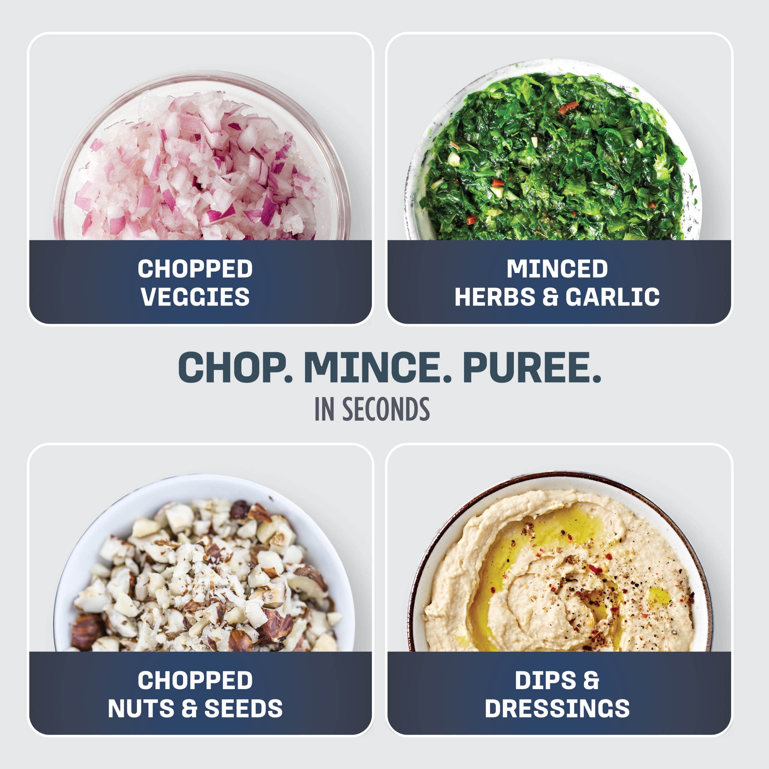 Express Chop 2-Cup Food Processor, Mince, Puree, One-Touch, Non-Slip Base, Dishwasher Safe, NJ100WM Black - Image 3
