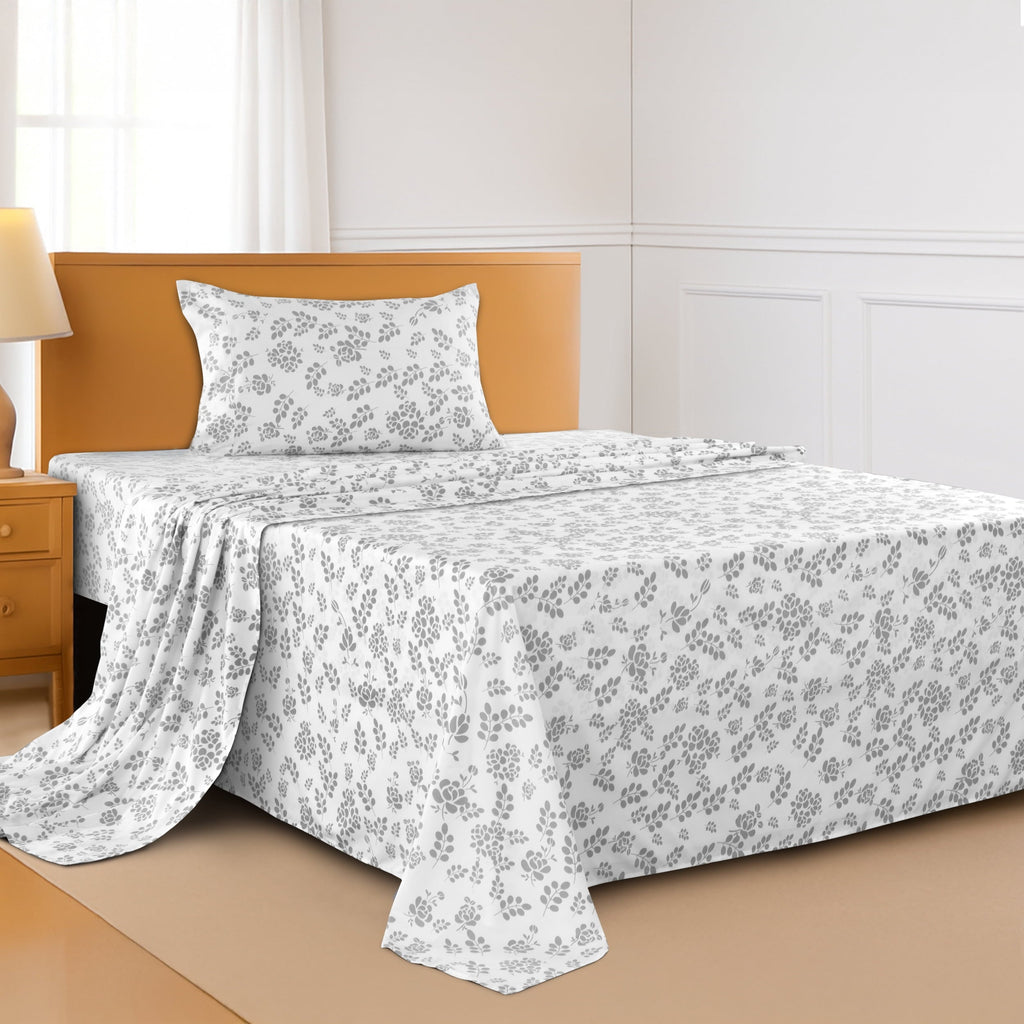 Wrinkle-Resistant Lux Decor Twin Microfiber Bed Sheets - 3 Piece Floral Sheet Set, Soft Breathable Bedding, Wrinlkle Resistant, OEKO-TE... - Cooling Hotel Quality Bedding Sheets and Pillowcases Detail