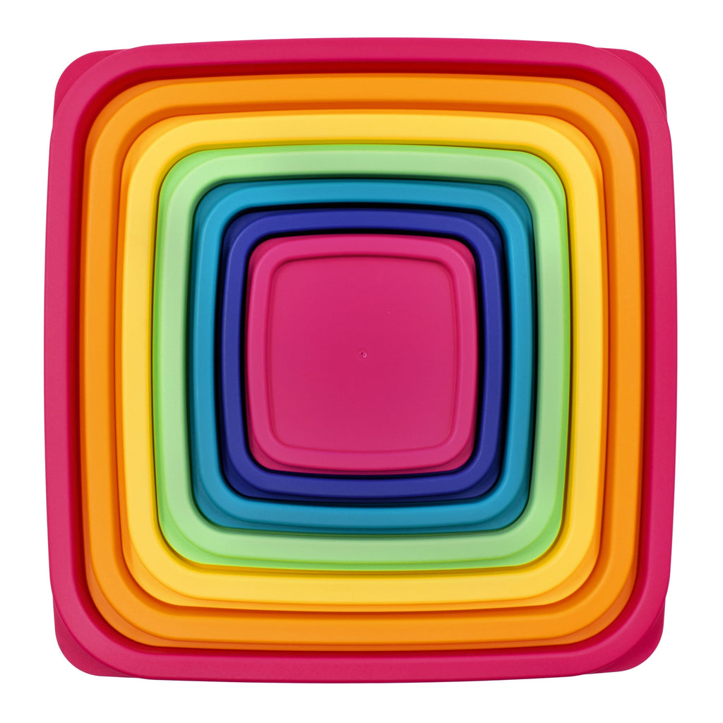 Whimsical Doughnut Plastic Rainbow Food Storage Set, Multi Color, 14 Count, Best Used for Leftover Storage and Reheating - Squishy Dohnut Sweet Treat Shaped Stress Toy Detail