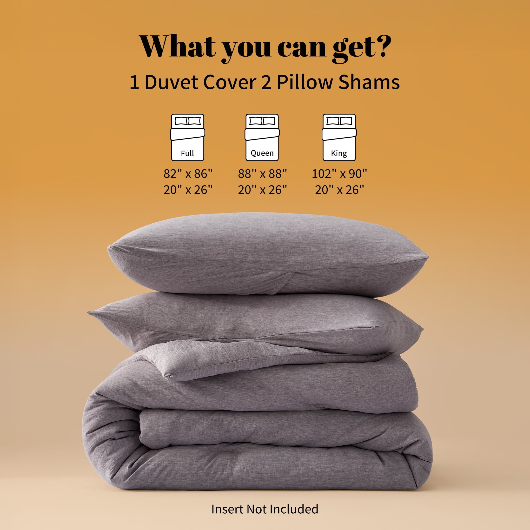 All-Season Washed Comforter Set Full Size - 3 Pieces Soft Luxury Cationic Dyeing Bedding Sets, Linen-Like Texture Breathable Wri... - All-Season Down Alternative Comforter Insert Detail