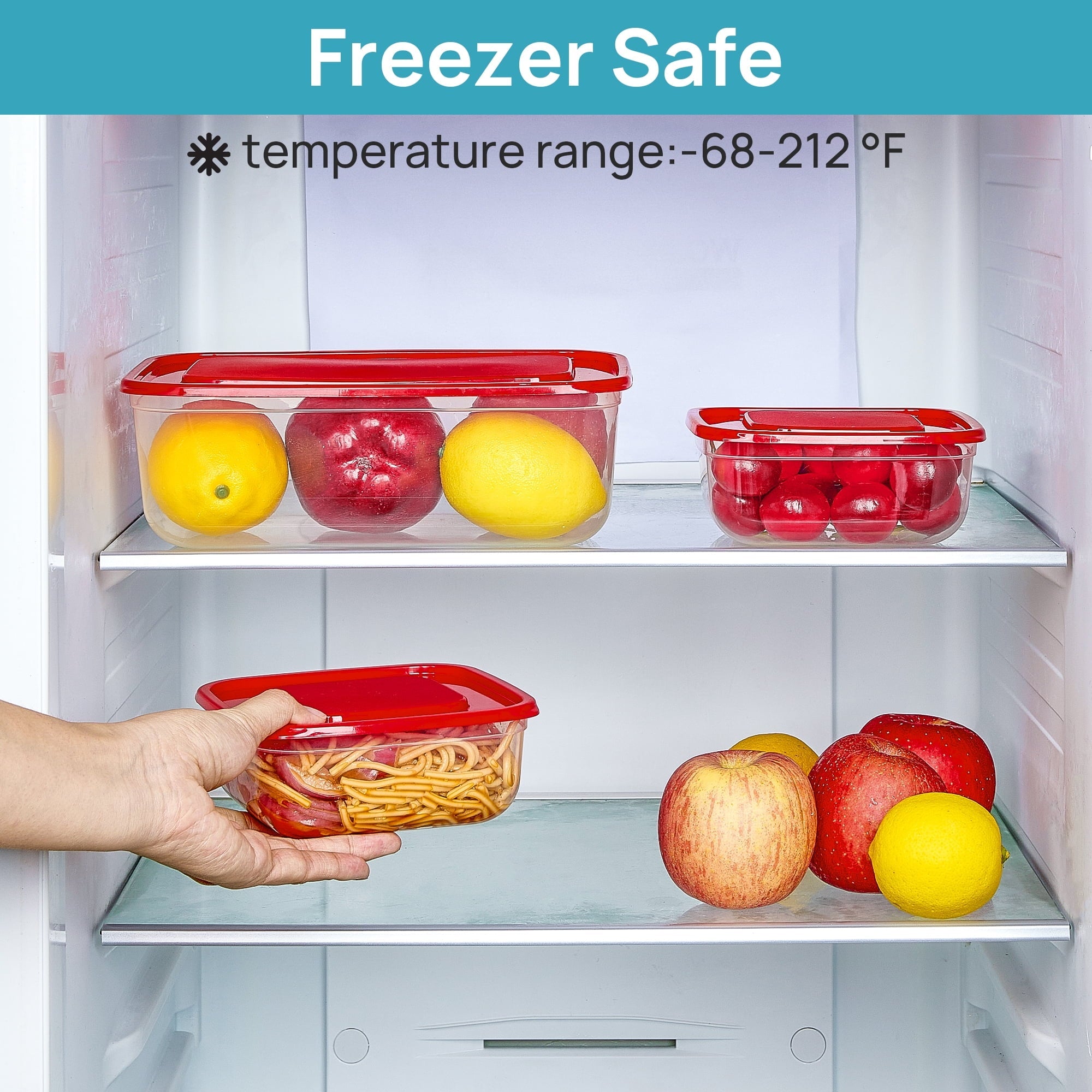 Deliciously Squishy 34 Pieces Meal Prep Containers, 7-Size ，Plastic Food Storage Containers with Lids for Lunch,Leftover - Deliciously Soft Cupcake Sensory Glob Detail