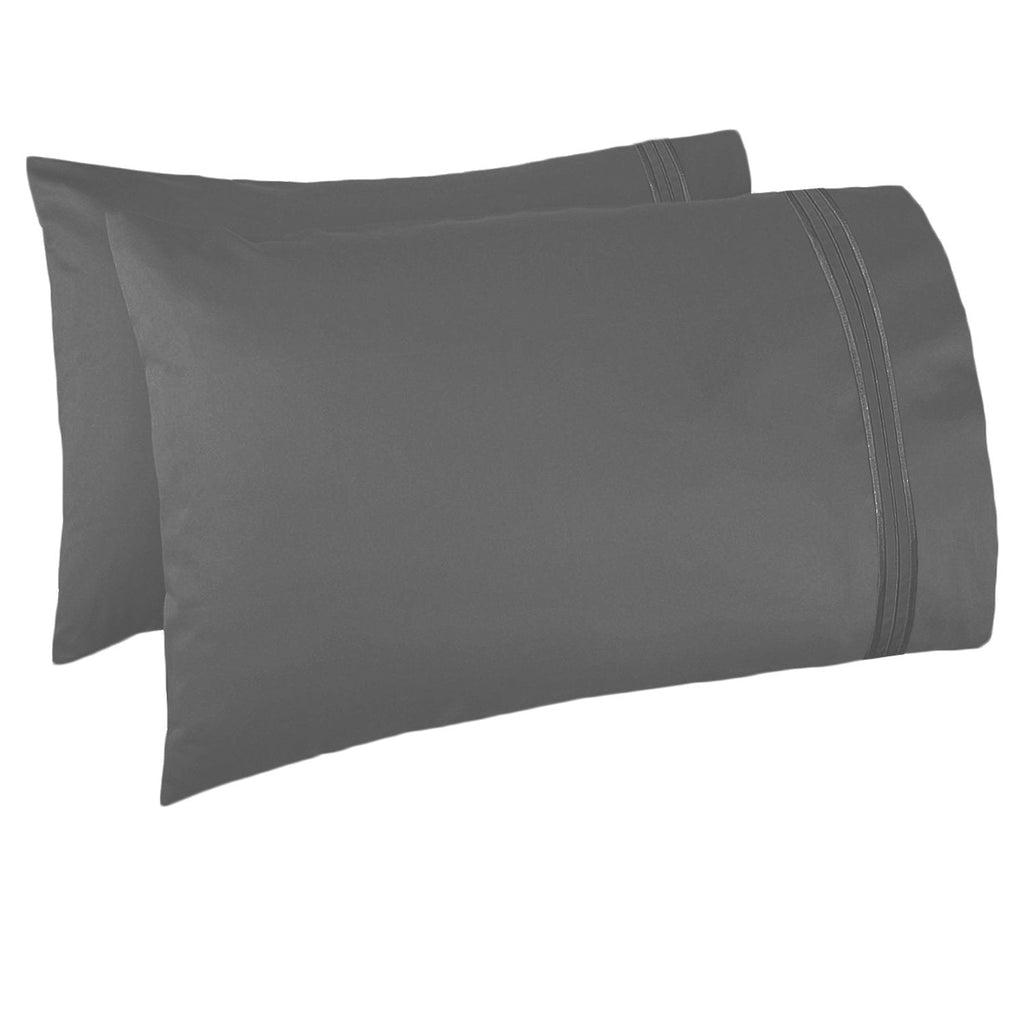 Wrinkle-Resistant 6 Piece 1800 Collection Bed Sheet Set with Extra Pillowcases, Deep Pockets Fitted Sheet, 100% Soft Microfiber, Hypoal... - Premium Ultra-Soft Pillowcase Pair for Sleeping Detail