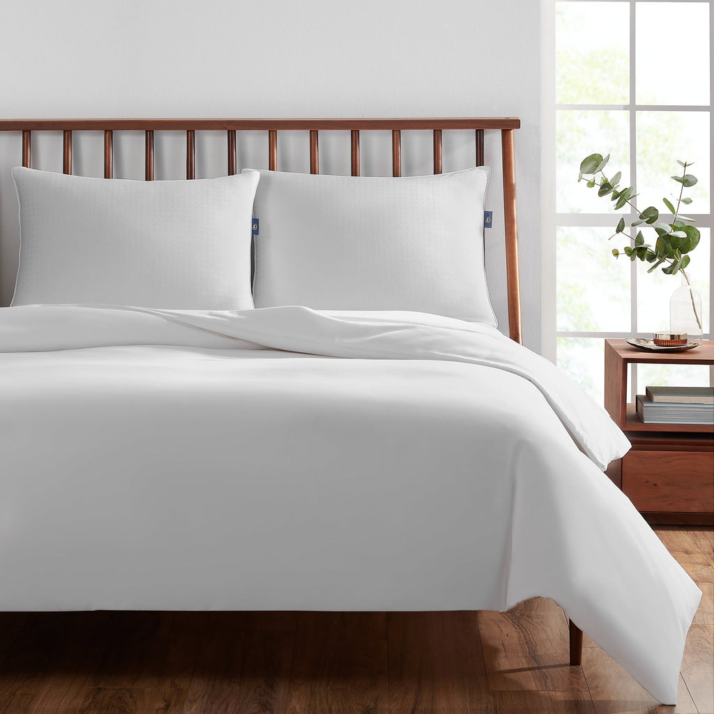 Hotel Collection pedic No-Go-Flat Bed Pillow, Standard/Queen, 2 Pack - Orthopedic Shredded Foam Bed Pillow Set Detail