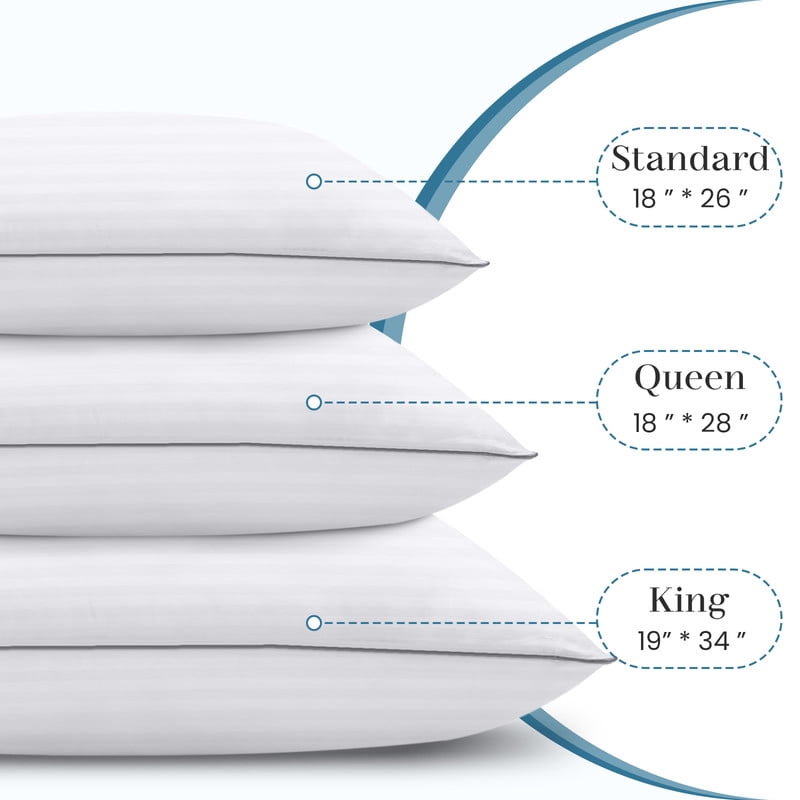 Hotel Collection Pillows Queen Size Set of 2, Bed Pillows for Side, Back and Stomach Sleepers, Super Soft Down Alternative Filling, Lu... - Decorative Throw Pillow Cushion for Sofa & Bed Detail