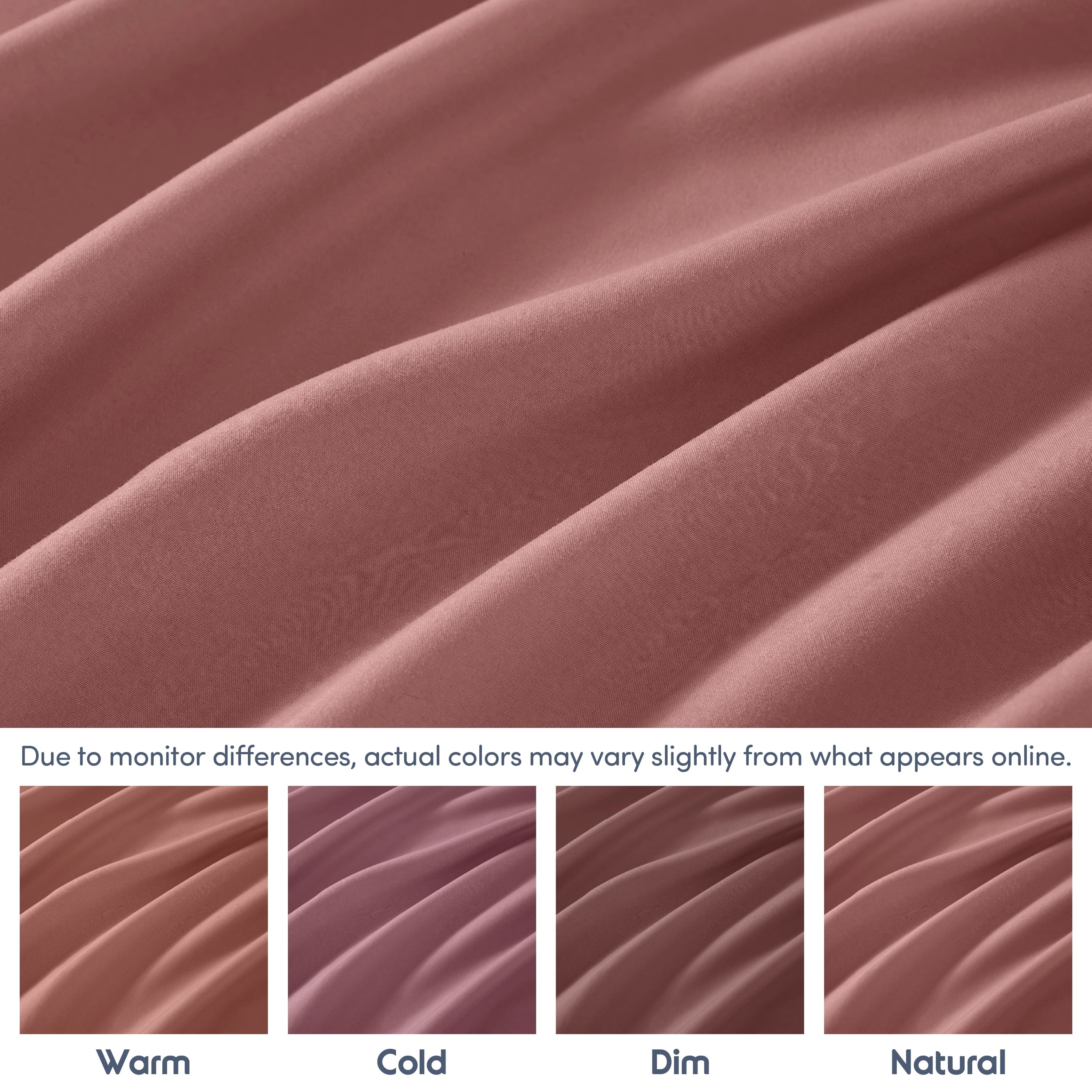 Cooling Sateen Extra Deep Pocket Twin XL Fitted Sheet Only, Fits 18" to 24" Mattress, Soft Microfiber Fitted Bed Sheet, Pink Clay - Luxury Bed Sheet Set with Deep Pockets Detail